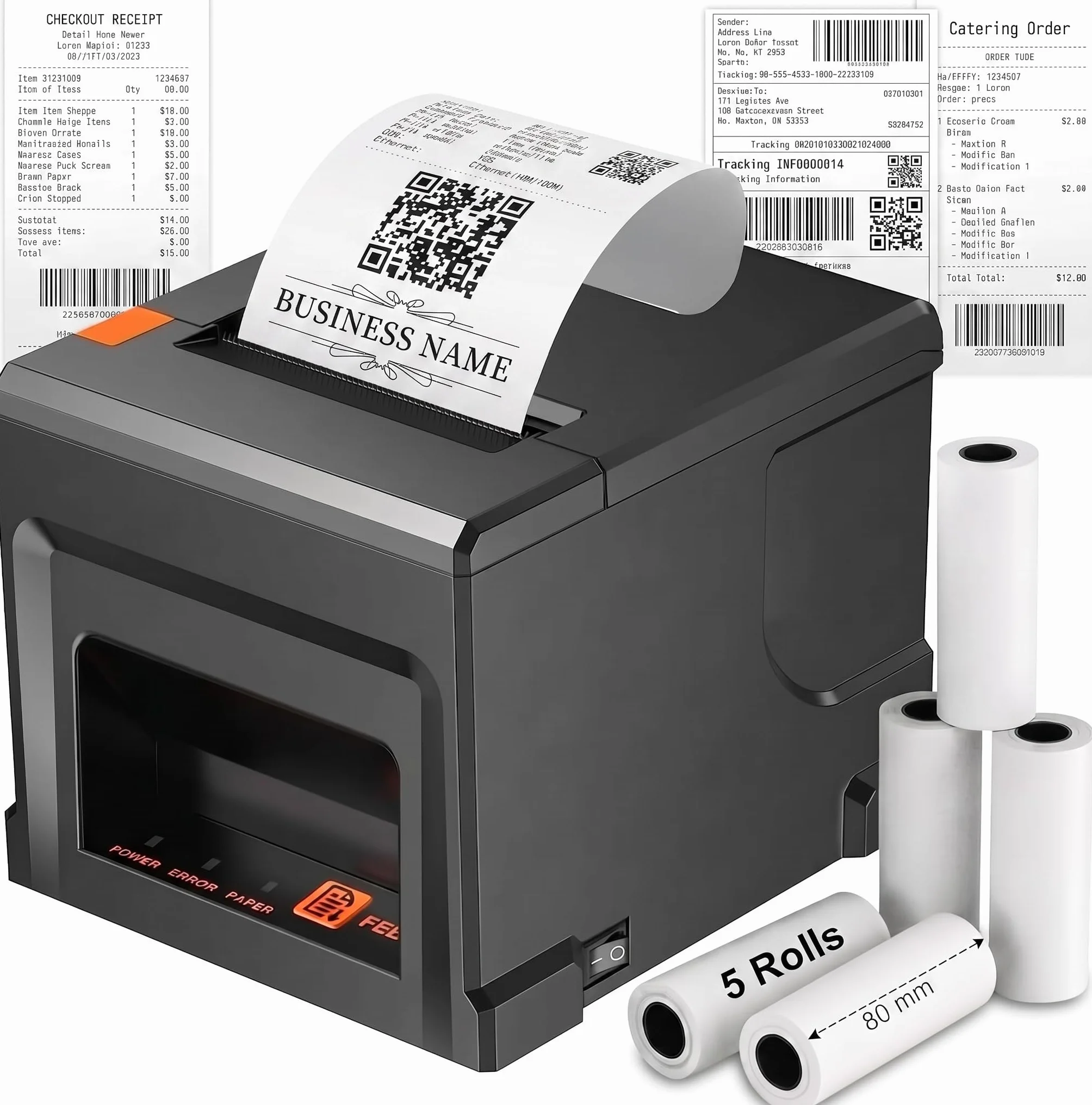 Profesjonalna drukarka POS 80 mm USB + Ethernet | 300 mm/s autocutter | druk sieciowy | do systemów kasowych w gastronomii i supermarketach