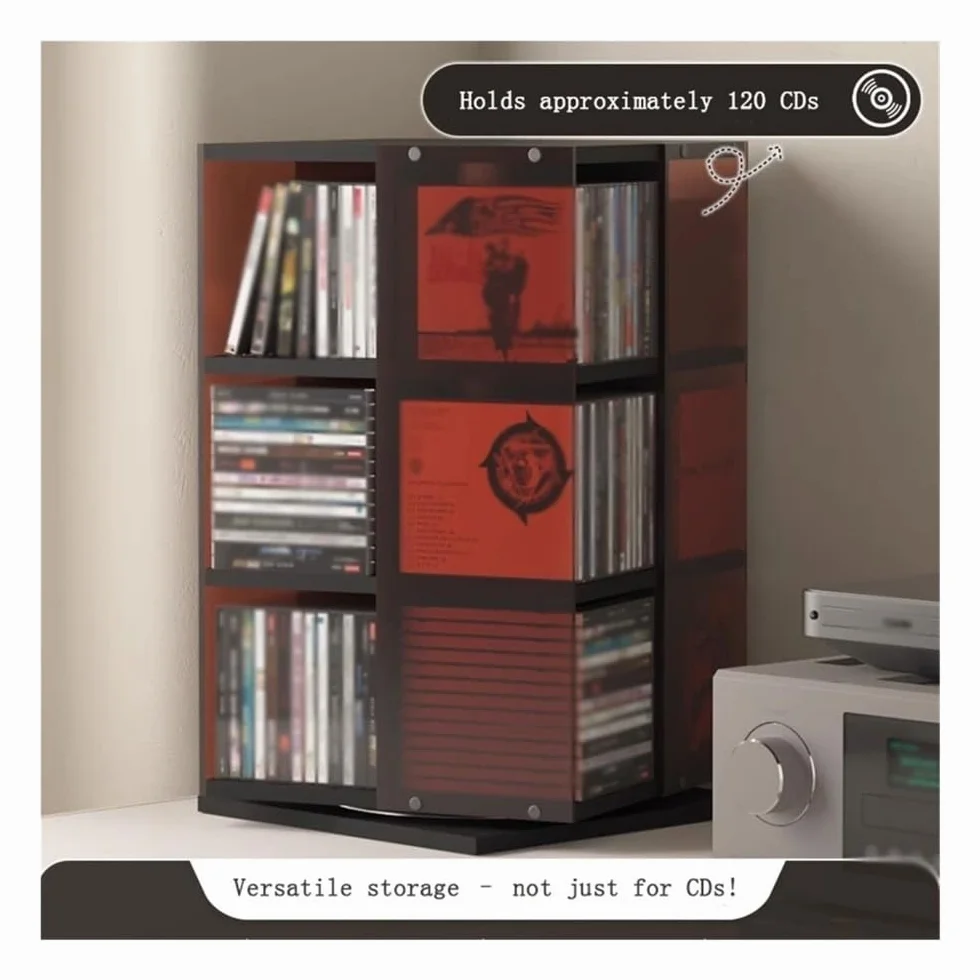 Przechowywanie płyt CD DVD Obrotowy stojak na płyty CD Akrylowy stojak na albumy do domowego biura