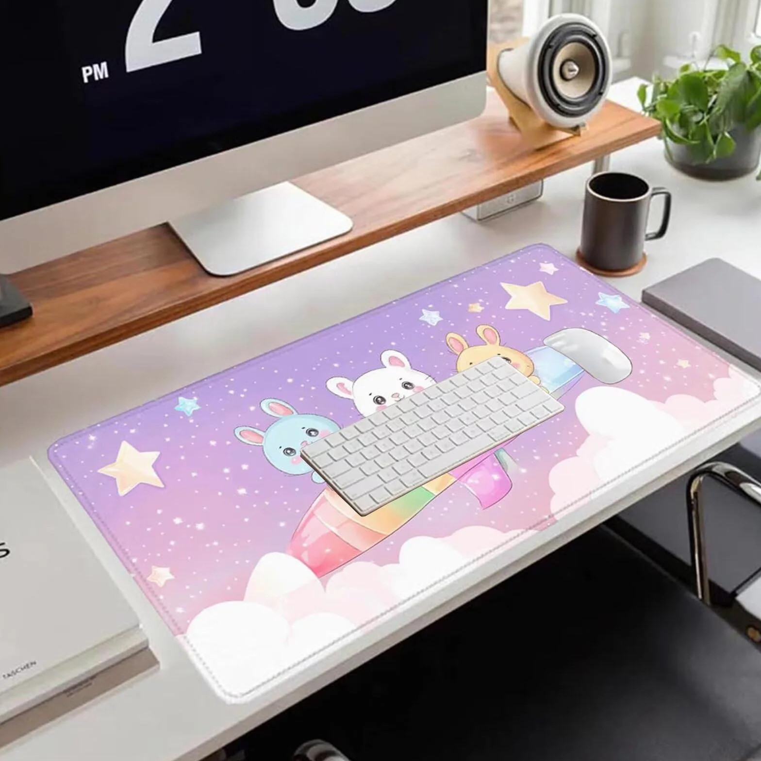 Gamingowa podkładka pod mysz 1200 x 600 x 3 mm, XXL, wodoszczelna, odporna na ścieranie, z przyszytymi krawędziami, fioletowa, podkładka na biurko, poprawia prędkość i precyzję pod laptopa, komputer