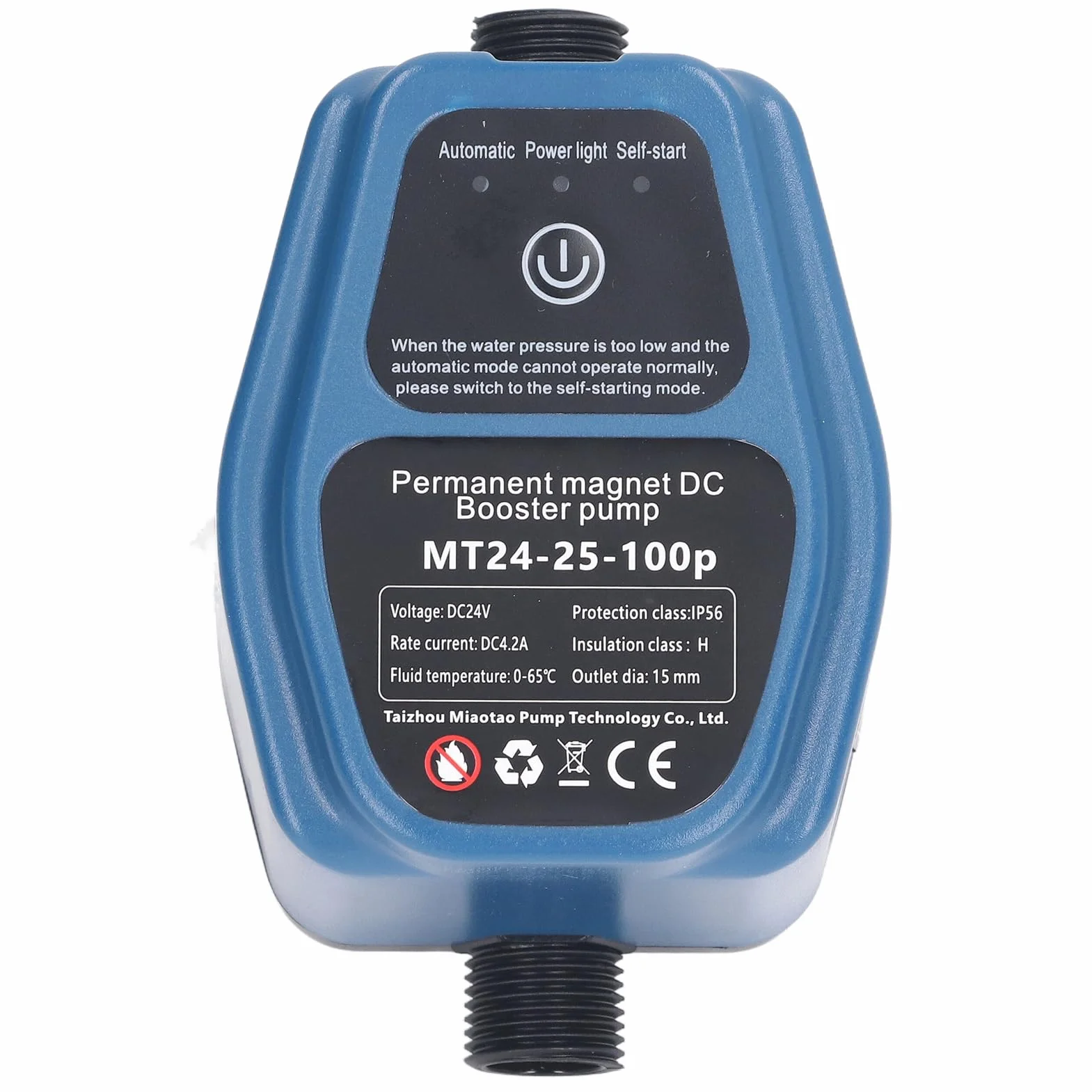 Pompa wzmacniająca ciśnienie wody, 100 W 24 V IP56 pompa wzmacniająca ciśnienie wody do prysznica, automatyczne uruchamianie i zatrzymywanie, pompa ciśnienia wody 25 l na minutę (wtyczka UE 100-240V)
