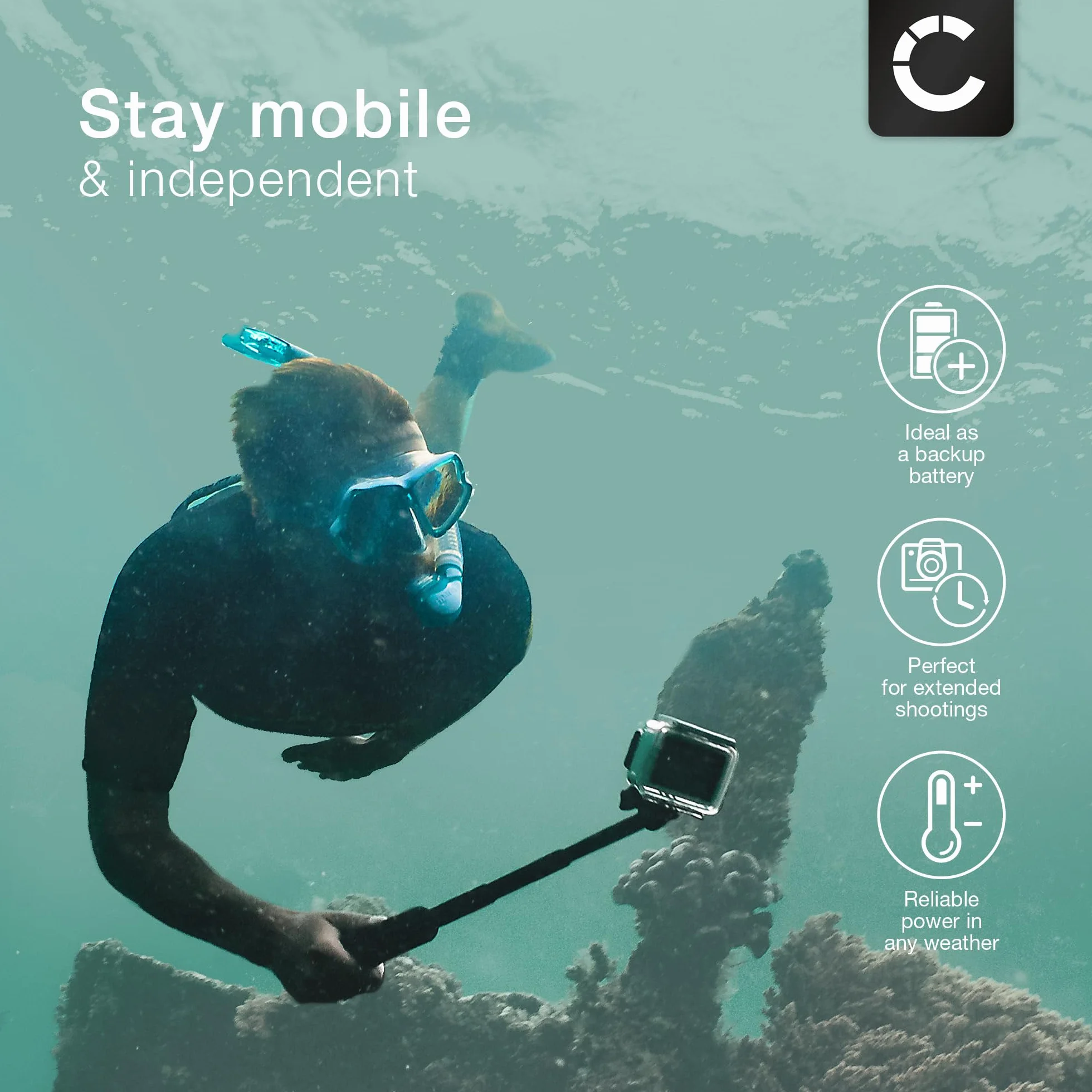 CELLONIC, akumulator do kamery kompatybilny z GoPro Hero 7 Black, 8, 6, 025416, 421850 (3,85V, 1200mAh)