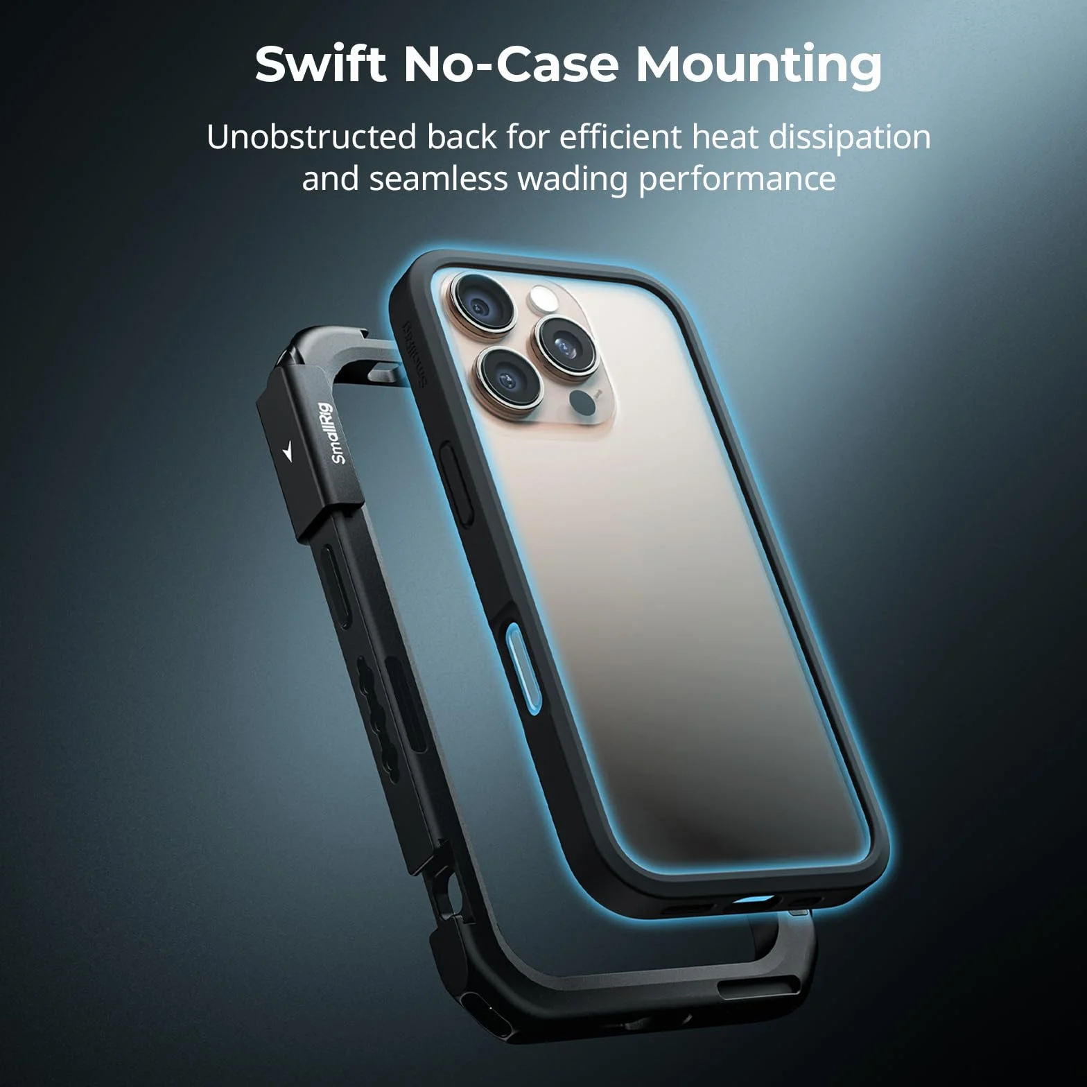 SMALLRIG Mobile Video Cage dla iPhone'a 16 Pro Max, Phone Cage z etui na telefon z tylną płytą obiektywu z mocowaniem T, obsługa MagSafe, zestaw wideo z szybkim zwalnianiem do nagrywania - 4827