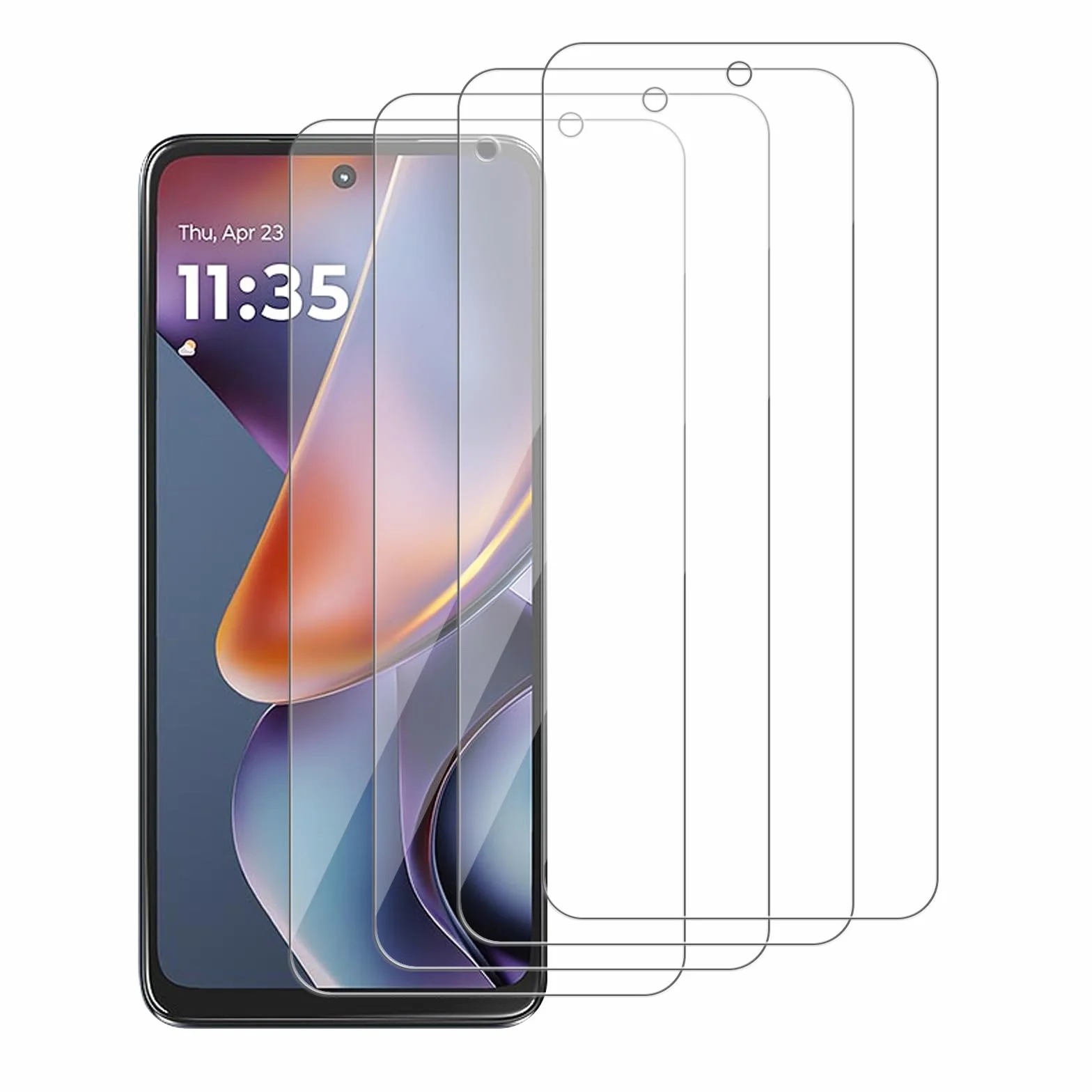 4-pak szklanych ochraniaczy ekranu kompatybilnych z Motorola Moto G (2025) [twardość 9H] - szkło hartowane HD, odporne na zarysowania, łatwa instalacja [przyjazne dla etui]