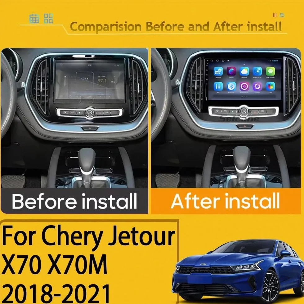 Car Stereo dla Chery Jetour X70 X70M 2018-2021 Android 15 9 Inch Car Navigation with Wireless Carplay Android Auto For, 8 Core 6G+128G
