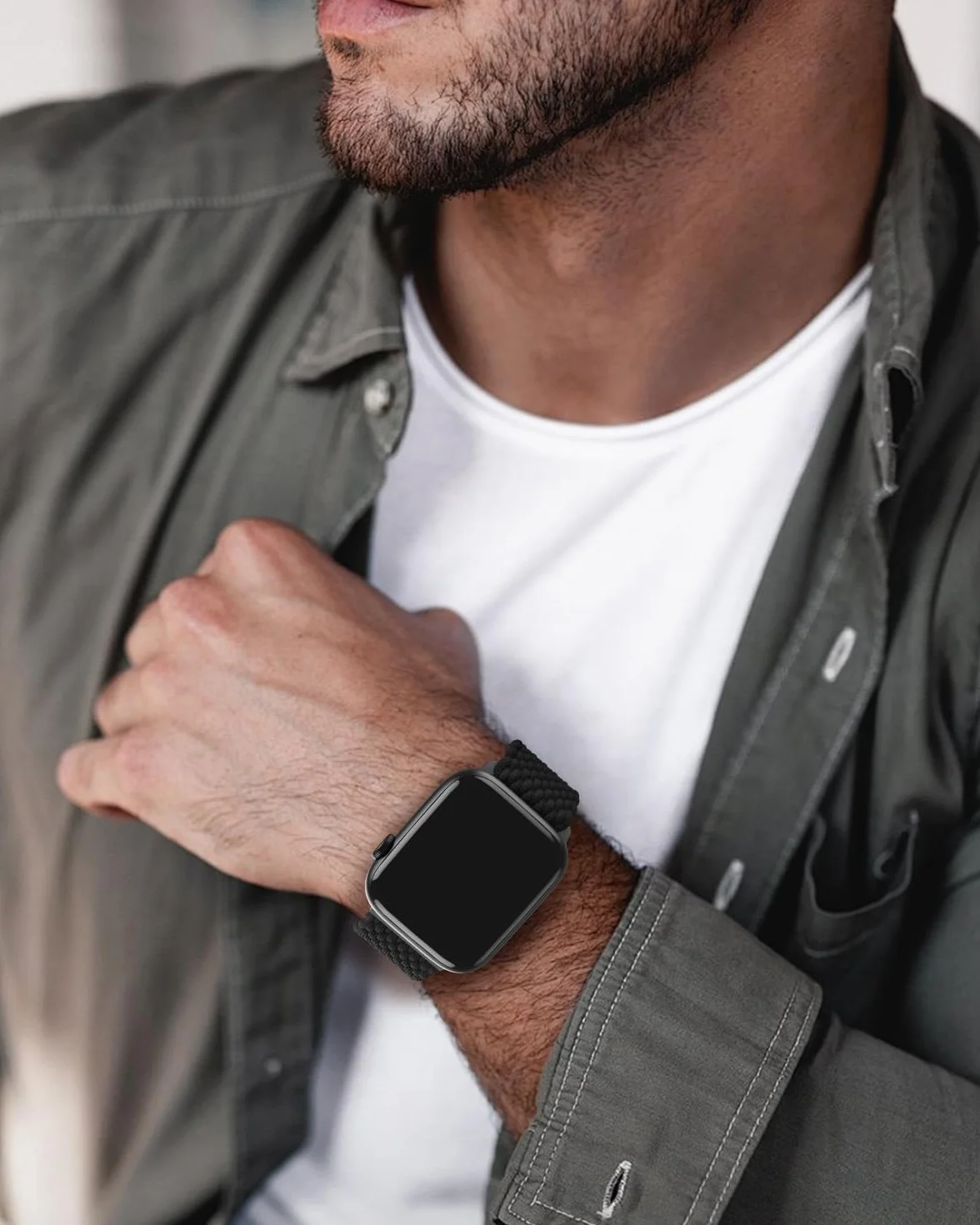 Pleciony pasek do Apple Watch, koperta 38, 40, 41, 42, 44, 45, 46, 49, damski i męski, zapięcie magnetyczne, elastyczny nylon pasujący do iWatch Series 10, 9, 8, 7, 6, 5, 4, 3, 2, 1, SE