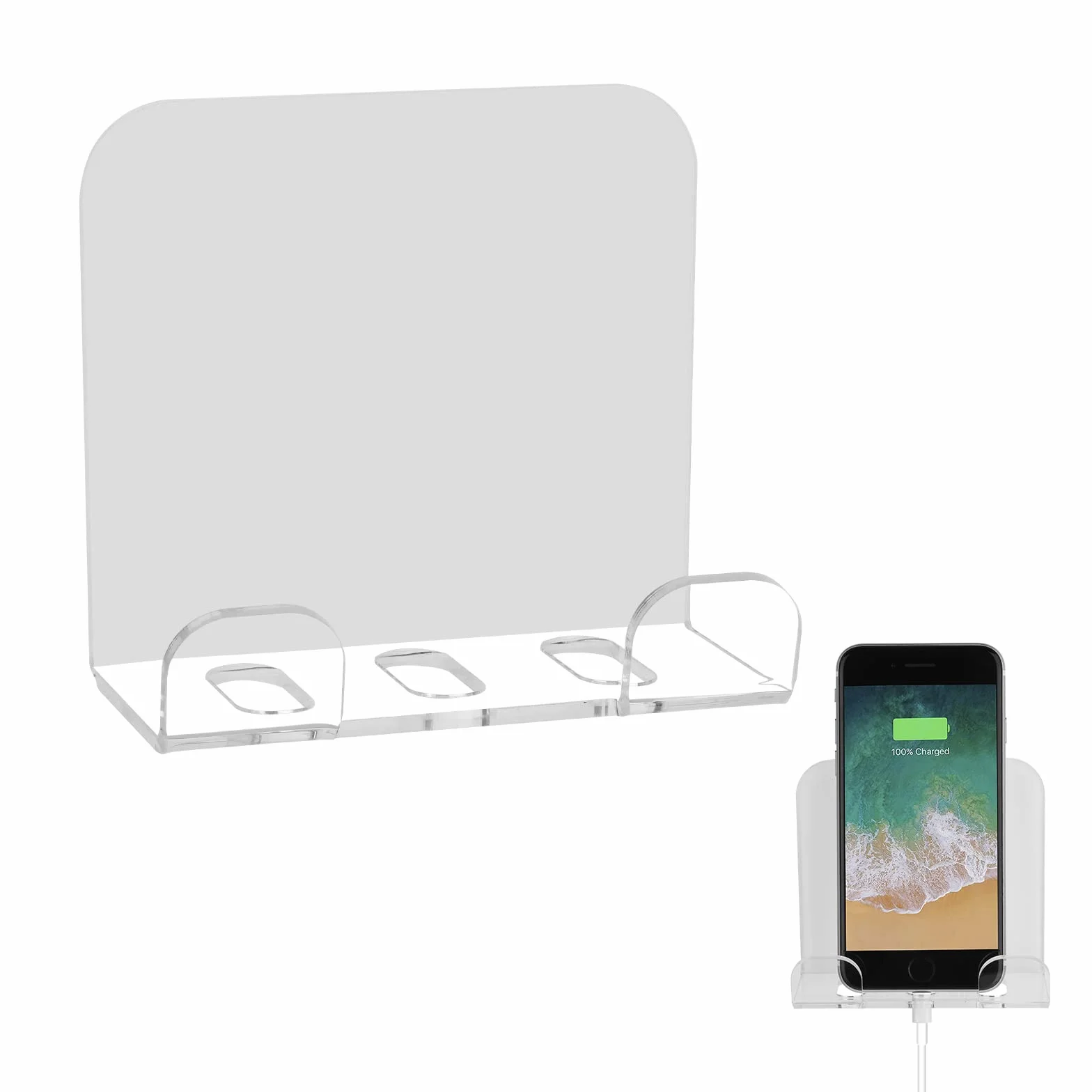 Cosmos Uchwyt ścienny na telefon, stojak do ładowania smartfona, stojak ścienny, organizer przy łóżku, uchwyt do przechowywania, kompatybilny z większością telefonów i mini tabletów, do domu, biura
