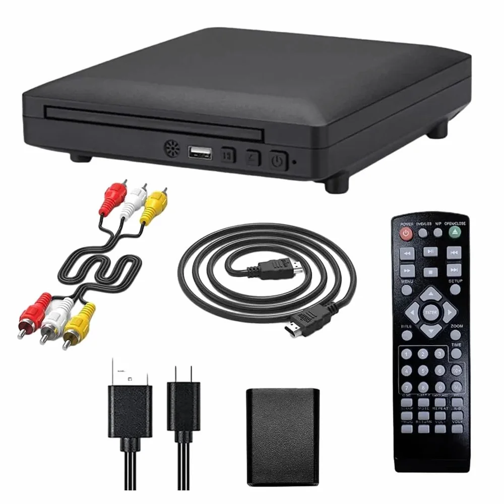 Przenośny odtwarzacz DVD, Odtwarzacz DVD płyt o wysokiej rozdzielczości 1080P Full HD Domowy odtwarzacz