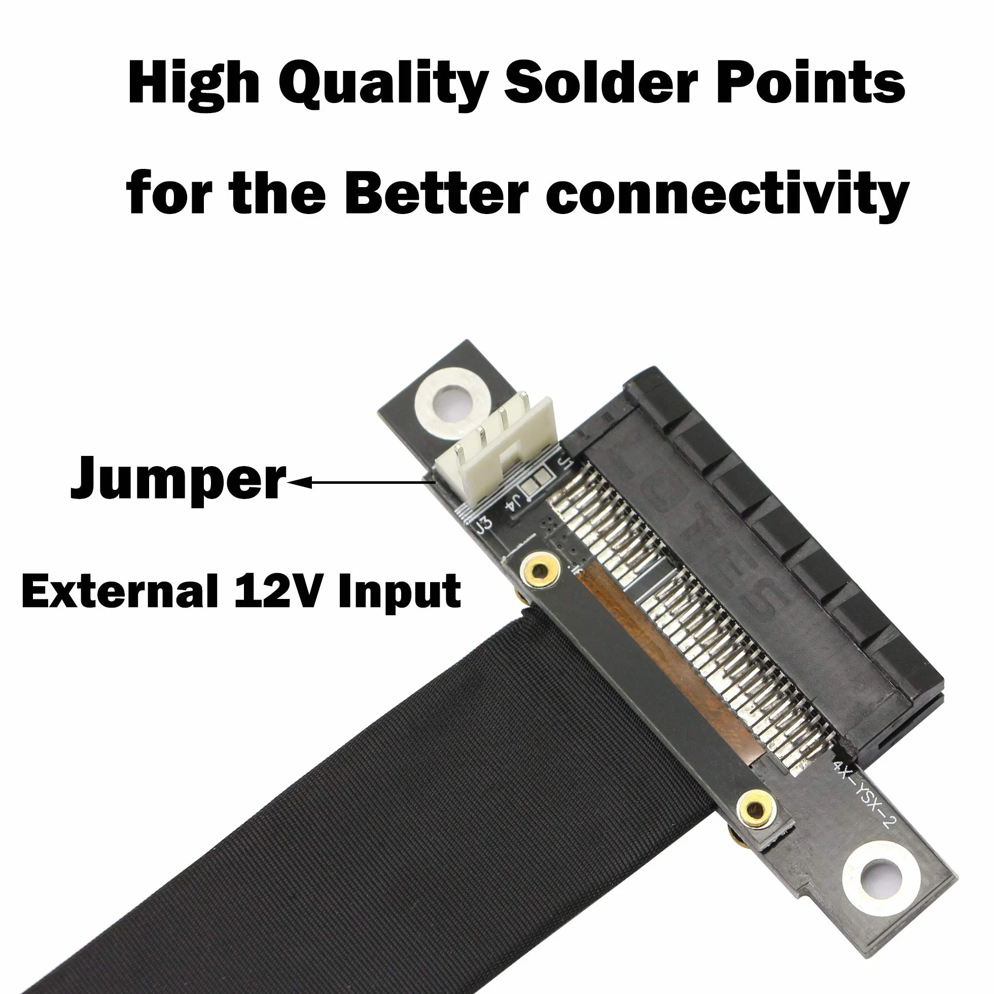 GINTOOYUN PCIE Kabel PCI-Express 3.0-1 męski na żeński Adapter przedłużający PCI-E X4 do kart graficznych (23 cm, 180°