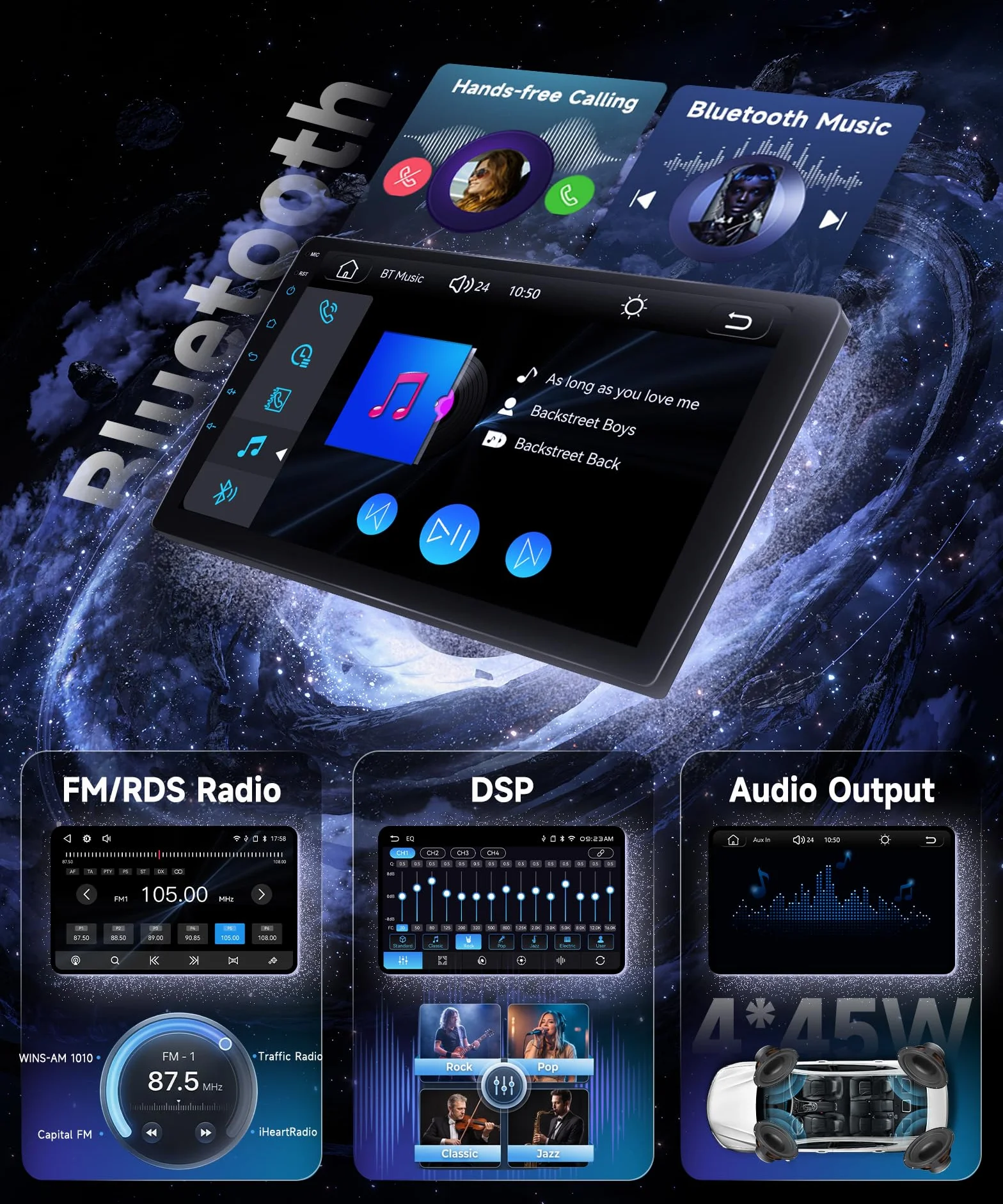 Hodozzy Radio samochodowe Toyota Yaris 1999-2005 z bezprzewodowym odtwarzaczem Android Auto, 9 cali Touchsreen z Bluetooth/RDS Radio/SWC/GPS/Youtube/USB/V-Link/+ kamera cofania