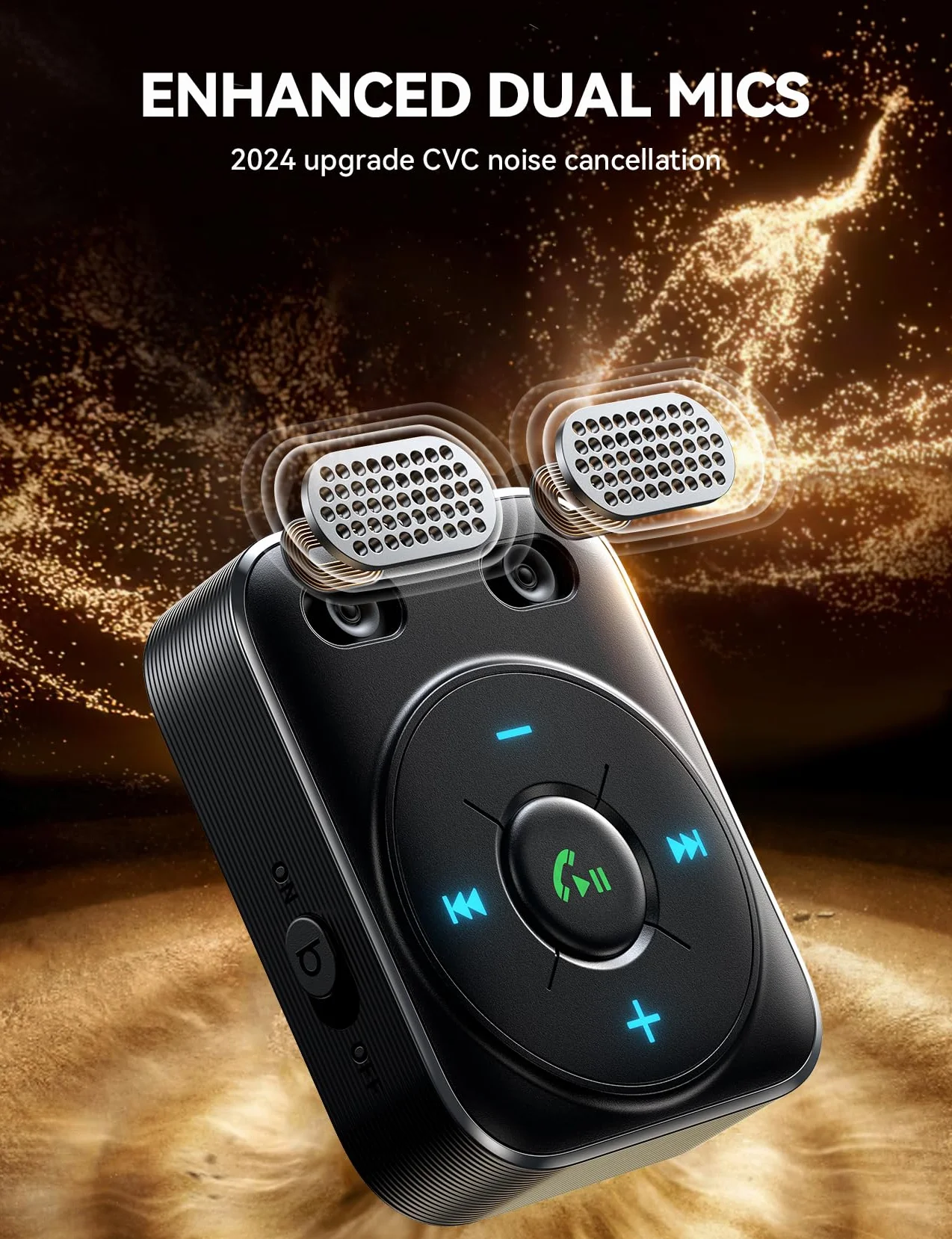 JOYROOM Bluetooth 5.4 samochodowy adapter AUX Bluetooth, odbiornik Bluetooth jack, połączenie głośnomówiące z wyświetlaczem LED, adapter jack samochodowy z 16