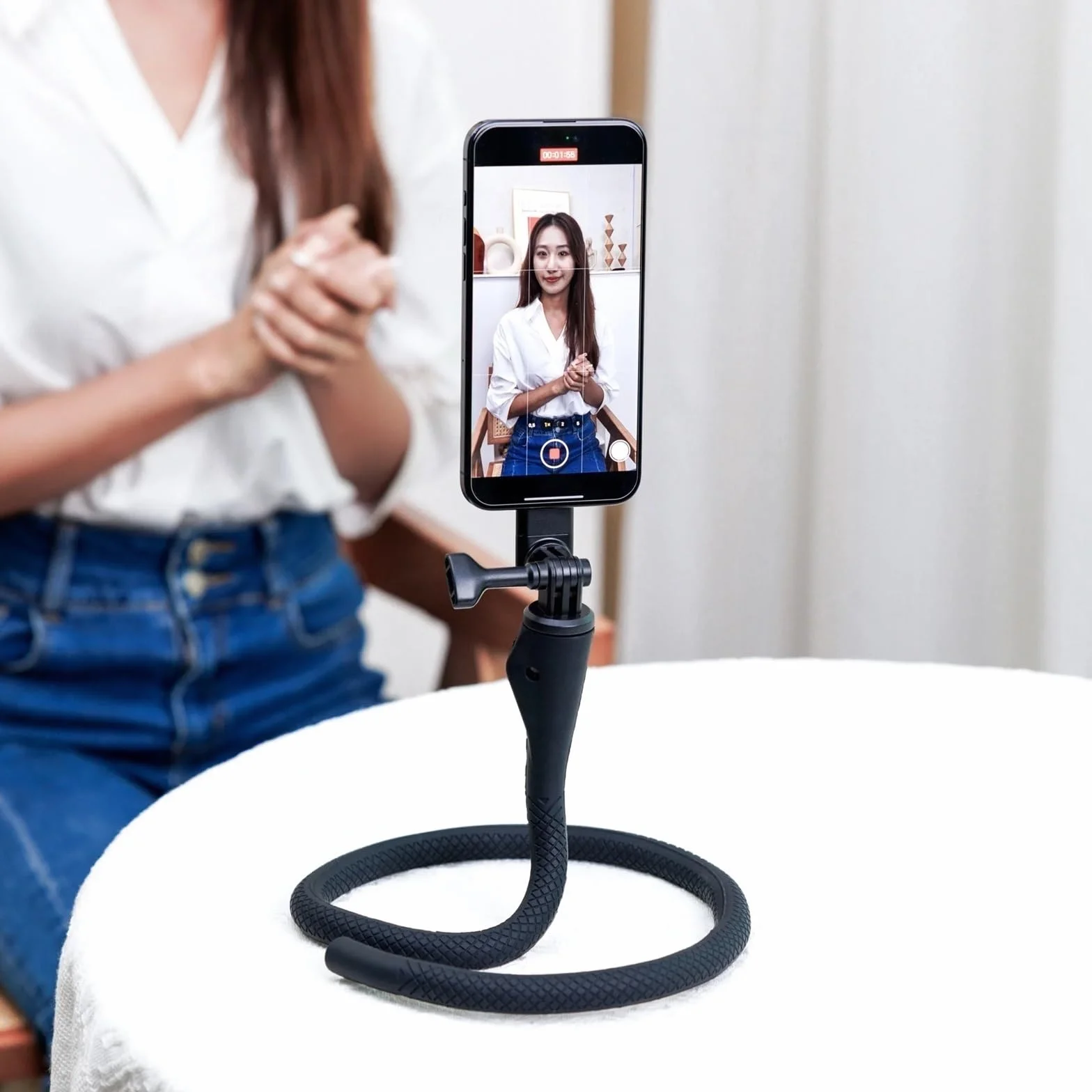 Elastyczny magnetyczny stojak na telefon Selfie Stick typu "gęsia szyja" z uchwytem samochodowym Grawitacyjny uchwyt samochodowy na telefon Samochodowy uchwyt na telefon