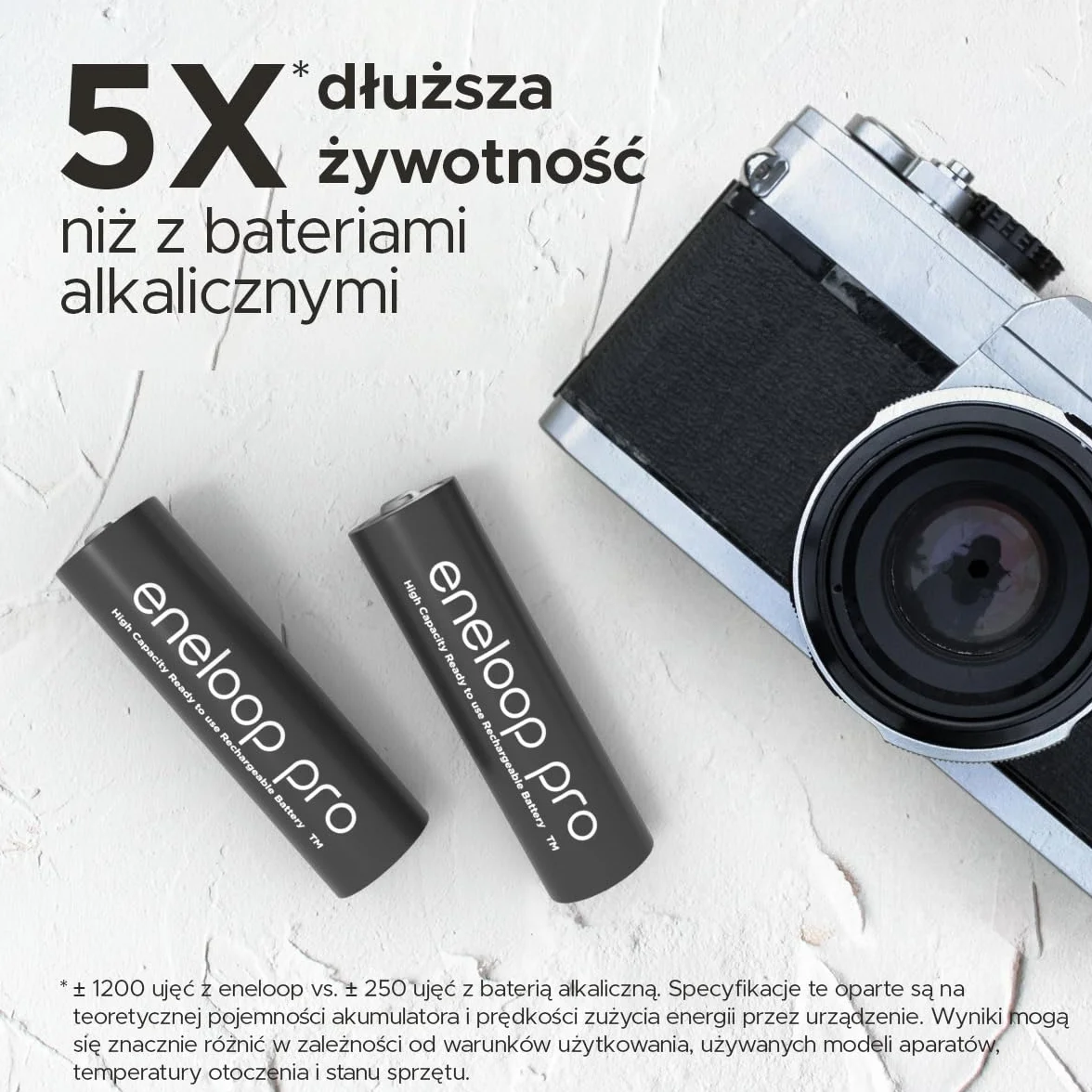 Panasonic eneloop pro | Ready-to-Use Ni-MH akumulatory, AAA/Micro, 4 sztuki w zestawie, min. 930 mAh, 500 cykli ładowania, niski stopień samorozładowania w opakowaniu bez tworzyw sztucznych, Czarny