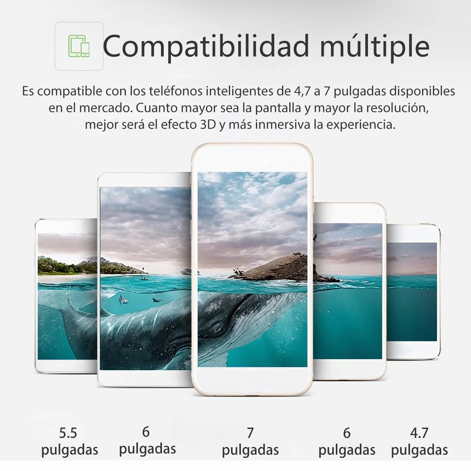 Okulary wirtualnej rzeczywistości VR,Ciesz się grami i filmami (z kontrolerem Bluetooth), Kompatybilny 5 cali - 7 cali Smartphone Szeroka kompatybilność z Android/Phone - 03