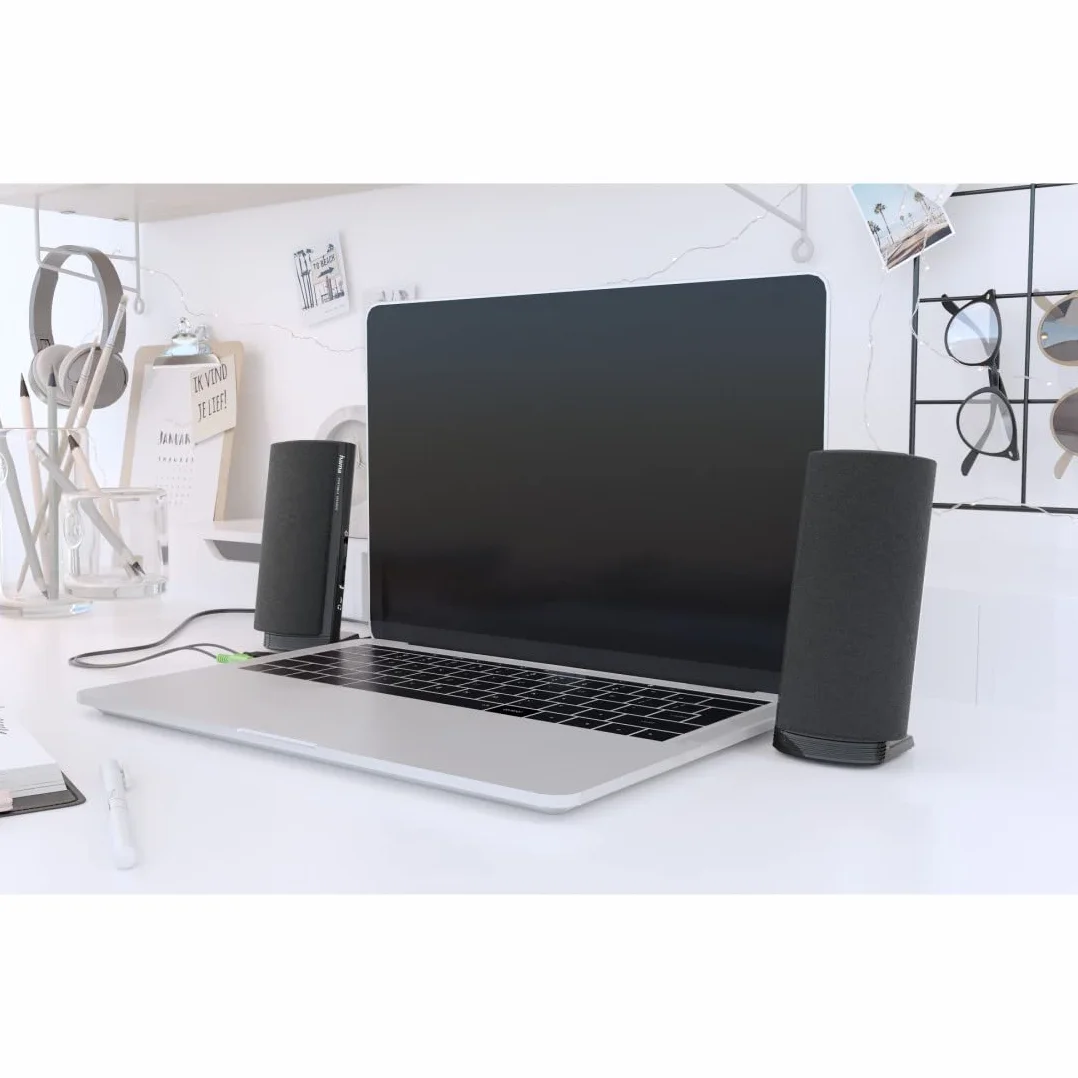 Hama Głośniki multimedialne E 80 aktywne głośniki PC 2,5 W jack 3,5 mm USB czarne