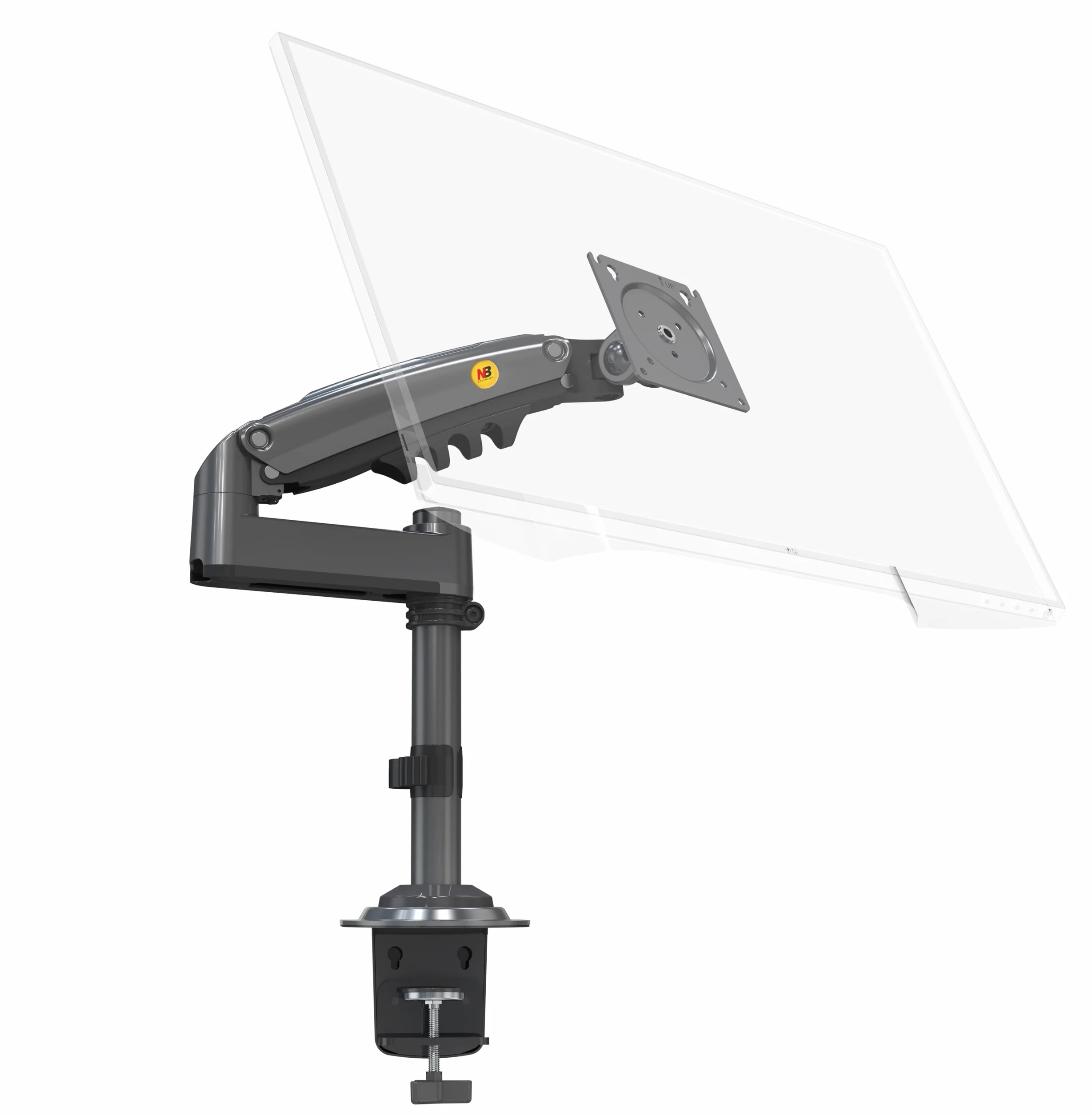 Solidny obrotowy uchwyt biurkowy na sprężynie gazowej do monitorów LCD LED 17-30 cali, VESA max. 100 x 100 mm, udźwig do 9 kg