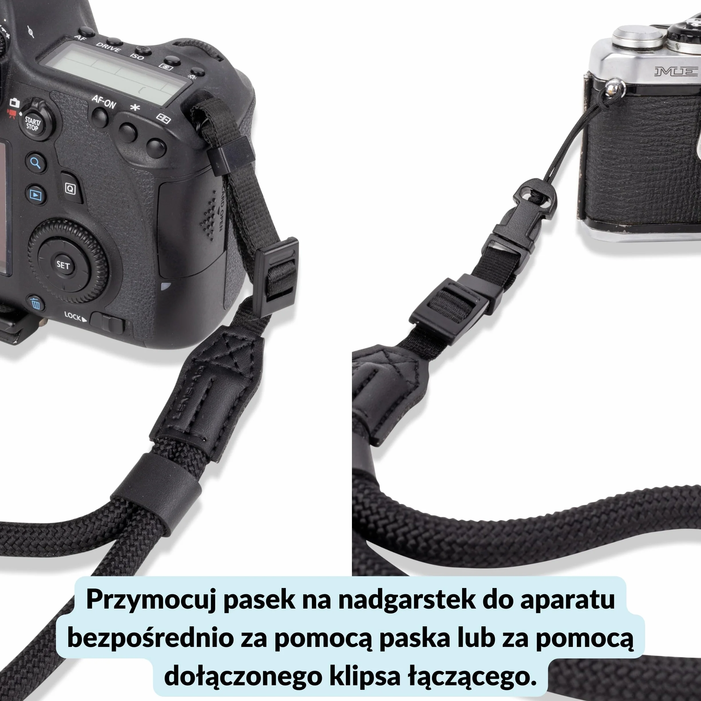 Lens-Aid Pasek Nadgarstkowy do Aparatu – Uchwyt z Liny Nylonowej, Lekki i Wytrzymały – Do DSLR, Kompaktów, Bezlusterkowców – Kompatybilny z Canon, Sony, Fujifilm i Innych