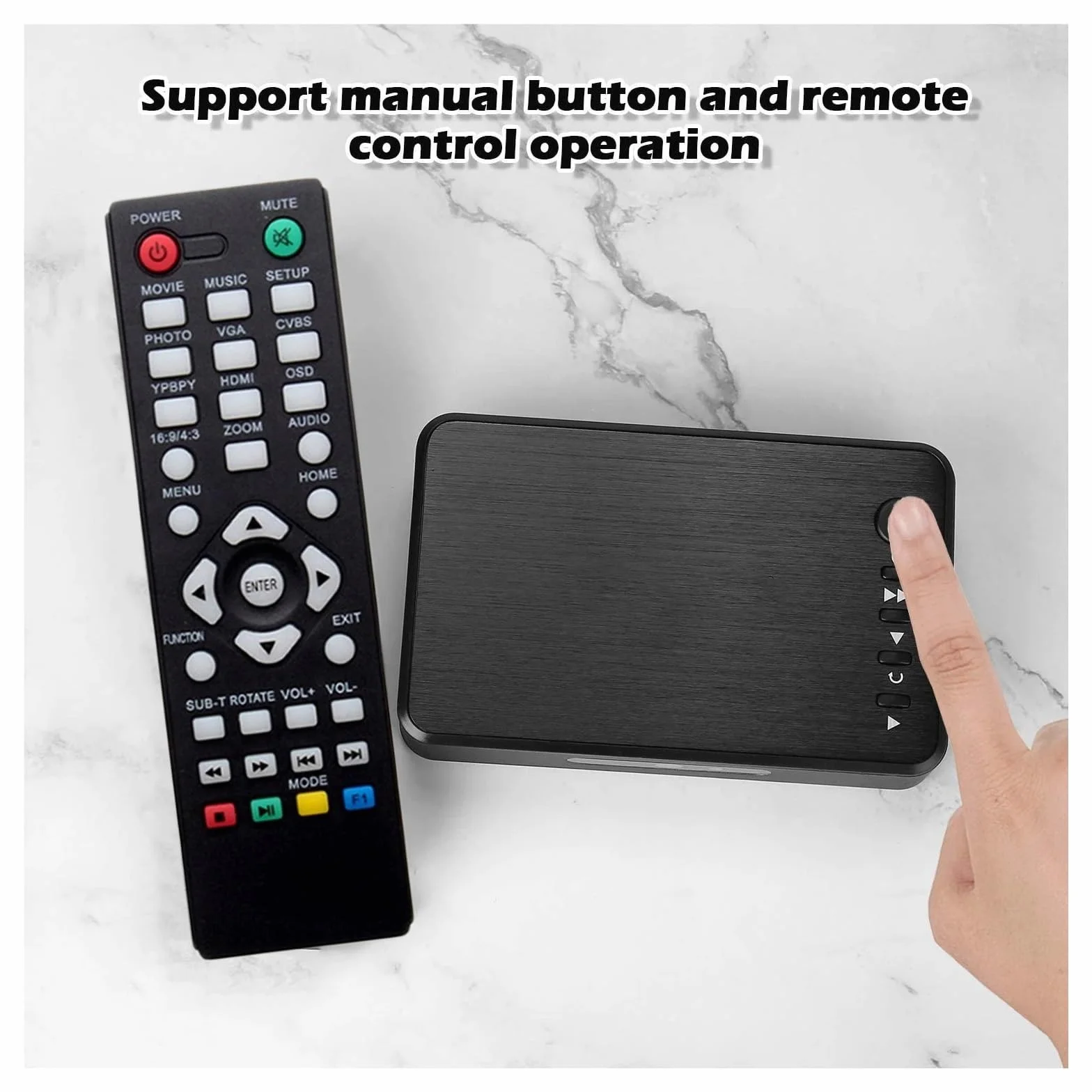 Przenośny odtwarzacz multimedialny Full HD Odtwarzacz wideo Wyjście 1080P Zewnętrzny odtwarzacz multimedialny USB na dysku twardym