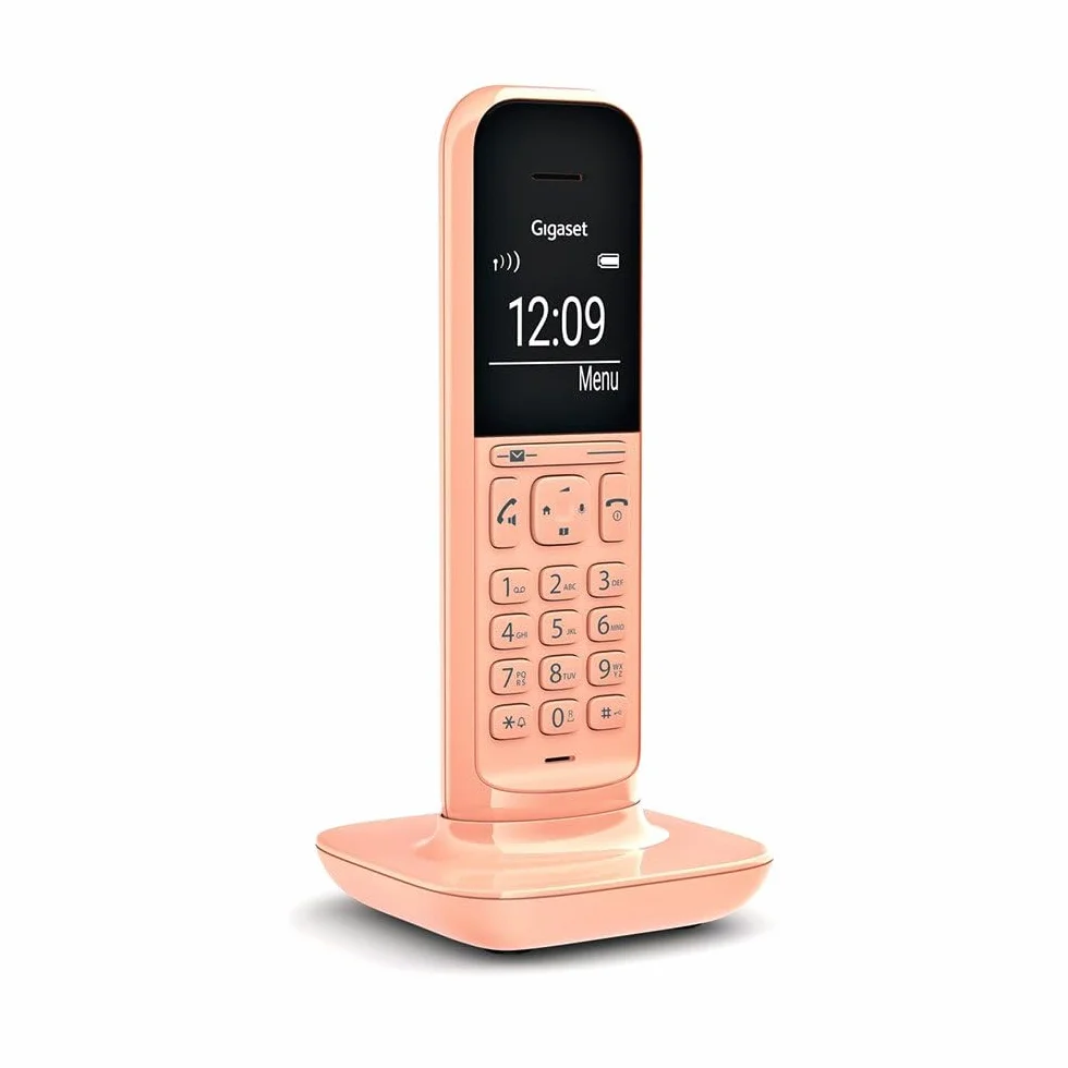 Gigaset CL390HX - designerska słuchawka DECT ze stacją ładującą – bezprzewodowy telefon do routera i bazy DECT – kompatybilny z Fritzbox – funkcja bezpośredniego wyboru – ochrona przed niechcianymi połączeniami, kantalupa