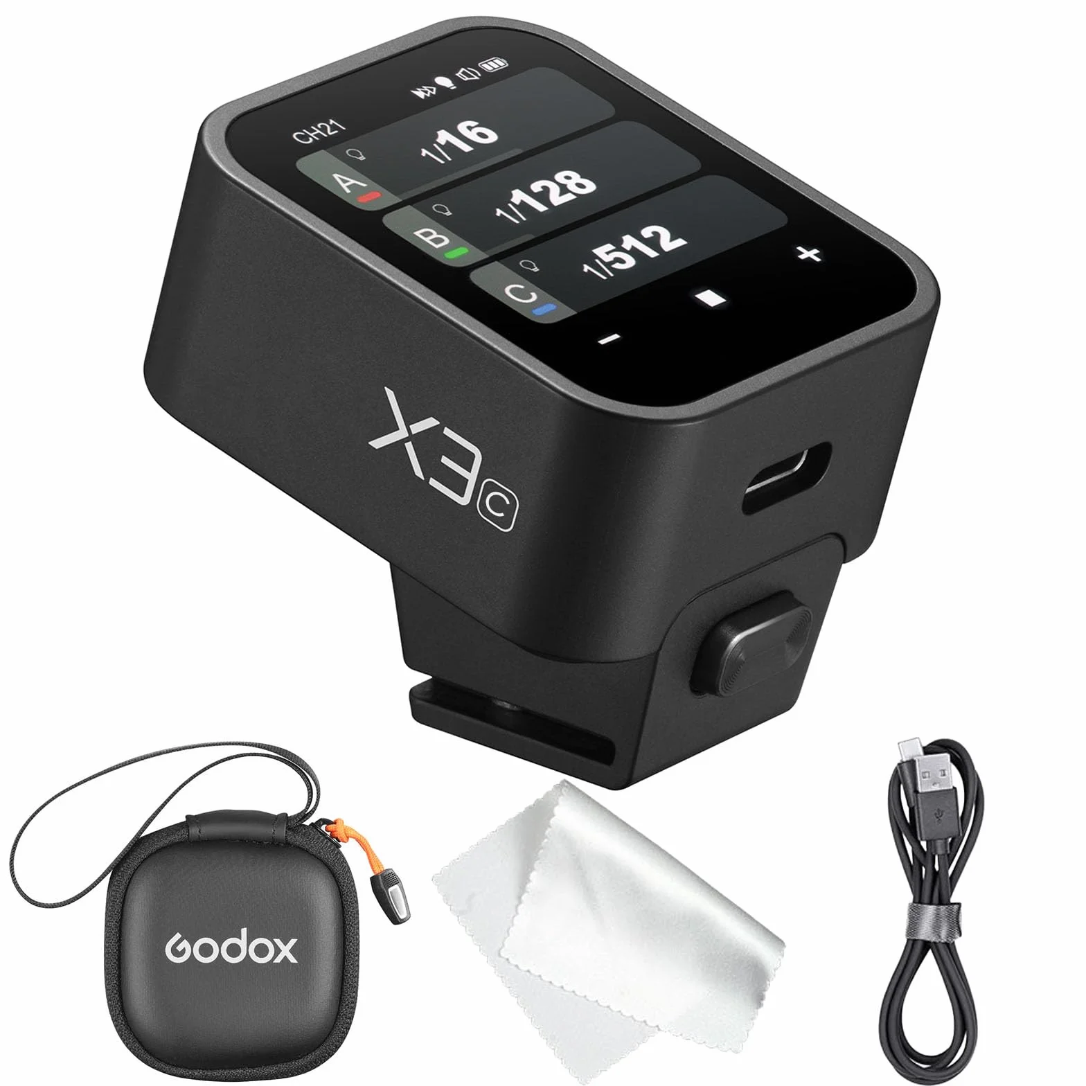 Godox X3C X3 C X3-C Oficjalny bezprzewodowy wyzwalacz lampy błyskowej TTL kompatybilny z aparatem Canon, nadajnikiem lampy błyskowej z ekranem dotykowym OLED, wbudowana bateria litowa + szybkie
