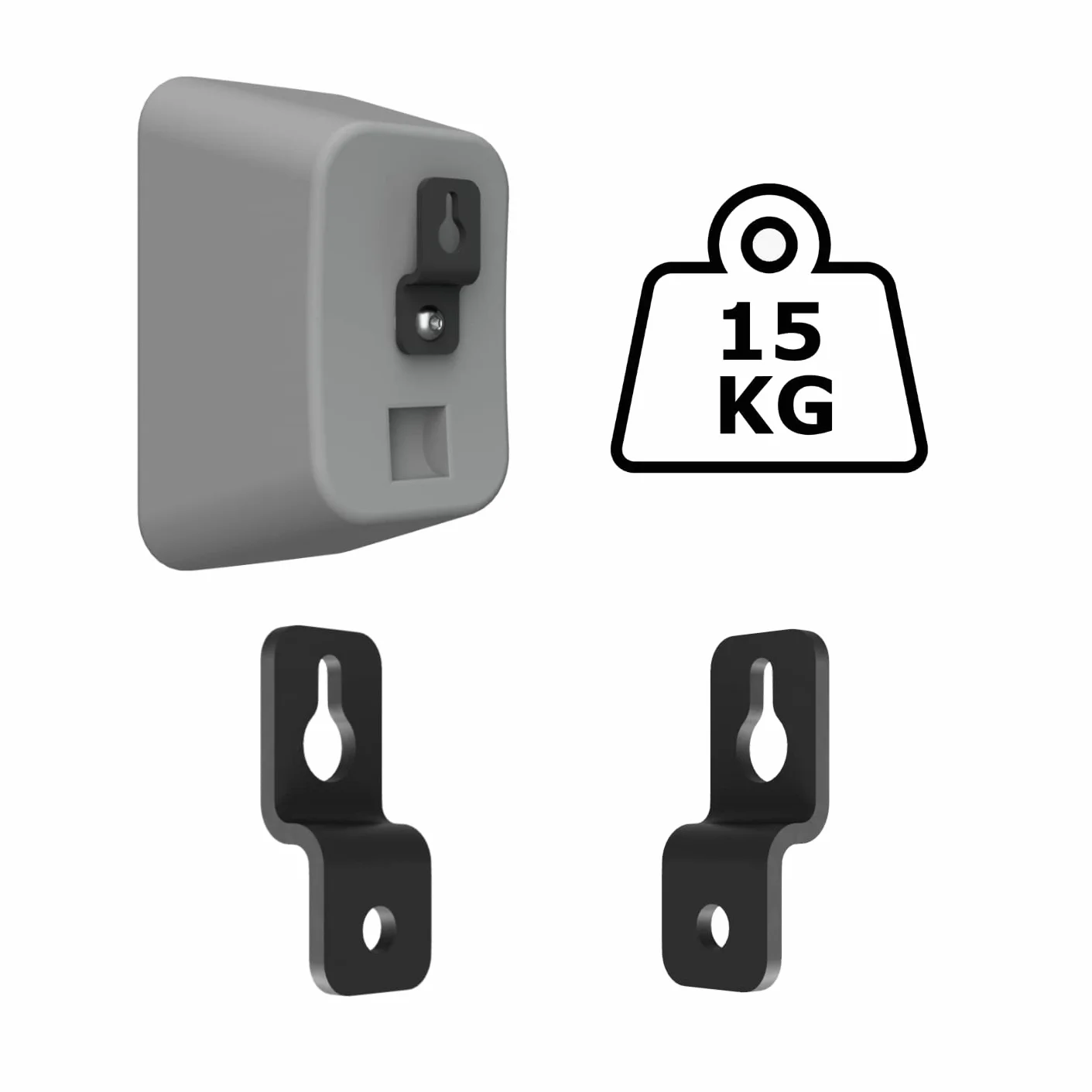 Czarny | Uniwersalny wąski głośnik satelitarny montowany na ścianie metalowe wsporniki | wytrzymałe | śruby M5 M6 UNC 1/4-20, ponad 15 kg, kompatybilne z większością marek | 2 sztuki