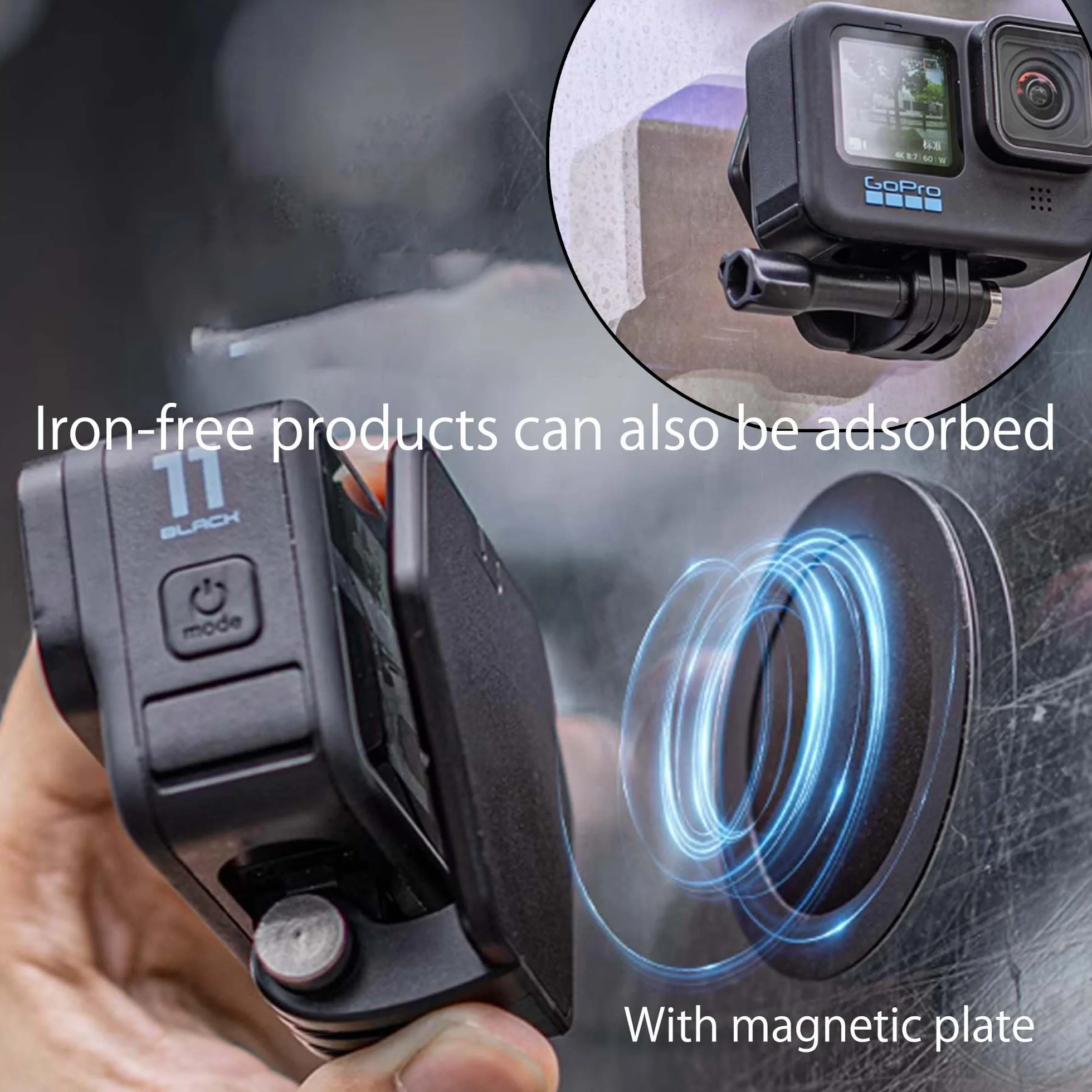 Fujing Magnetyczna kamera sportowa na klatkę piersiową do GoPro Hero 13/12/11/10/9/8, czarna, wodoodporna kamera akcji, do DJI Osmo Action 4/3/2, uchwyt na urządzenie przenośne, do Insta360 Ace Pro