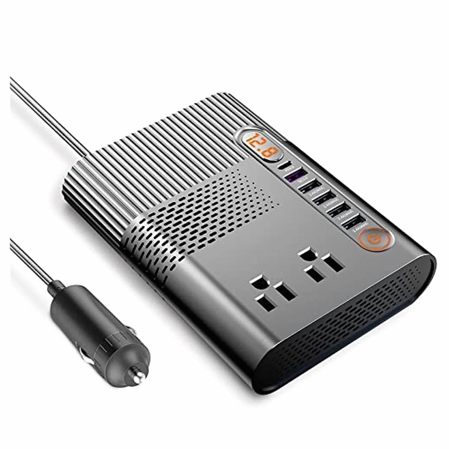 Inwertery, Przetwornica napięcia samochodowego 300 W, 12 V DC do AC, gniazdo samochodowe, konwerter samochodowy z 4 portami USB