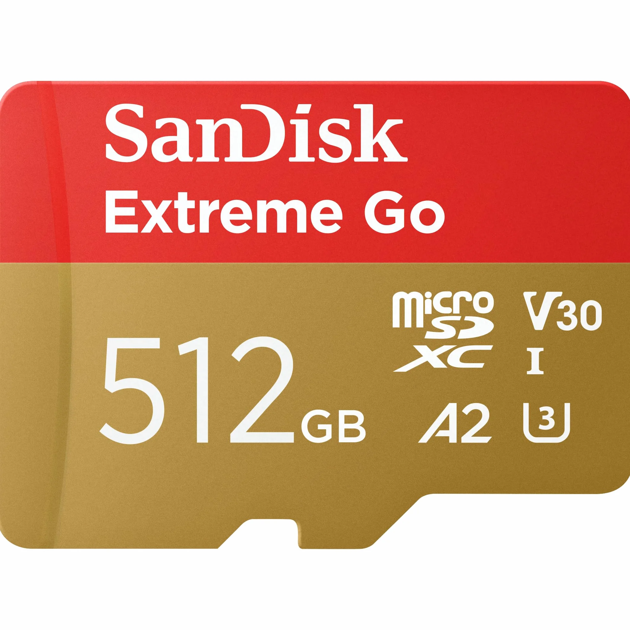 SanDisk Karta micro SDXC 512 GB Extreme Go + adapter SD (do urządzeń z systemem Android, konsol do gier, dronów, kamer akcji, UHS-I, do 200 MB/s, V30, 5K, 4K, UHD, Rescue PRO, klasa 10, U3) dla Amazon
