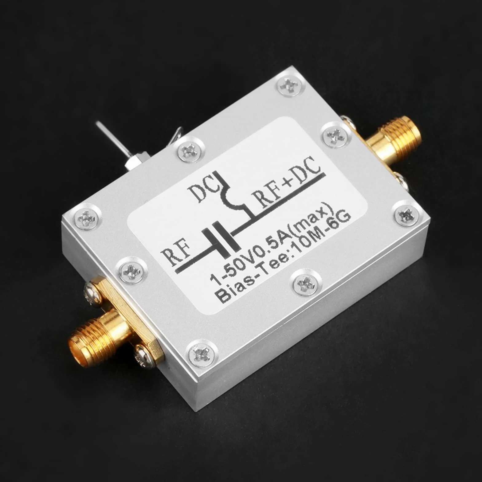 10MHz-6GHz Bias Tee Szerokopasmowa częstotliwość Radiowa Mikrofalowa Koncentryczna Polaryzacja Wysokiej Częstotliwości moduł Wzmacniacza Indukcyjnego