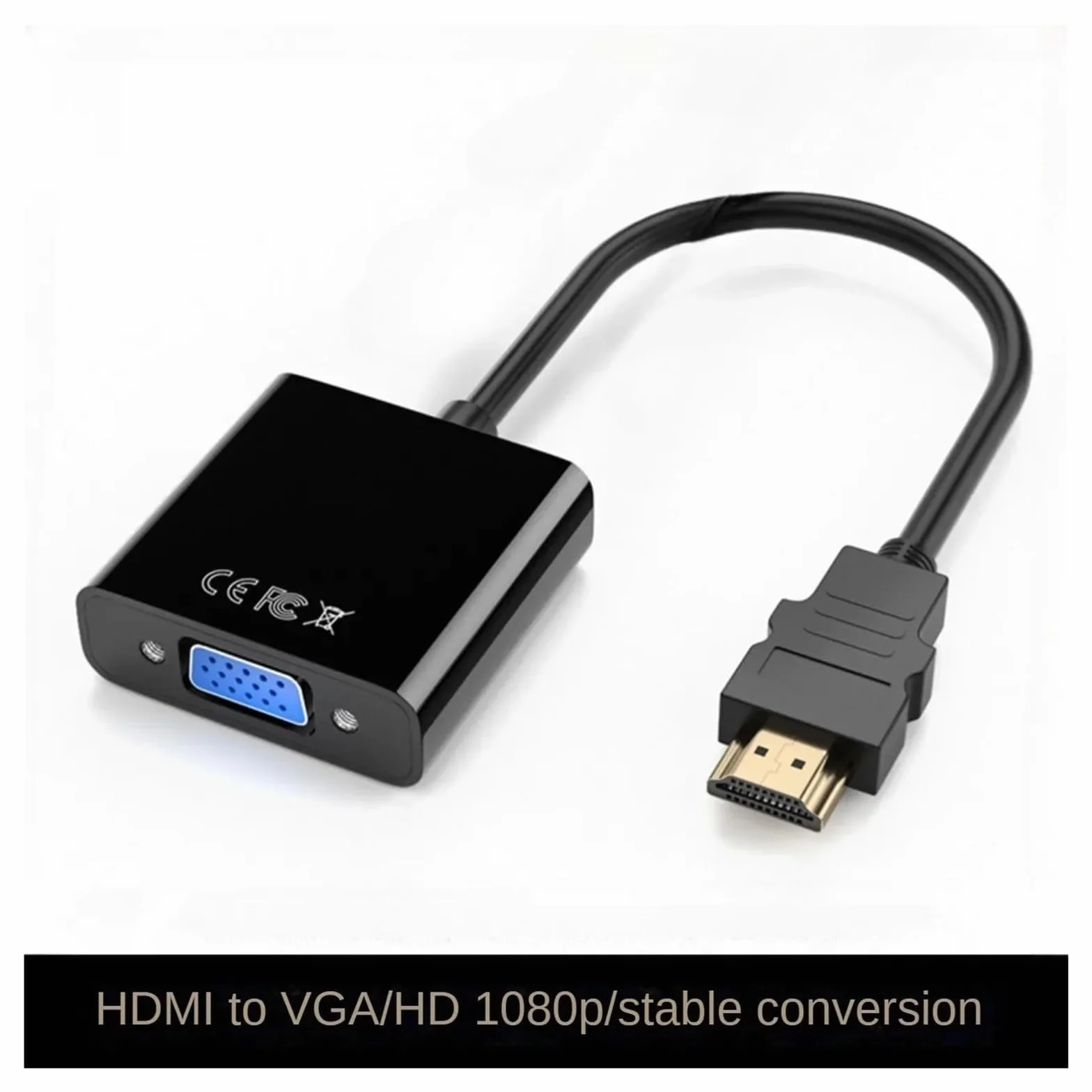 1080P HDMI na VGA męski na żeński konwerter adaptera do laptopa PC (czarny)
