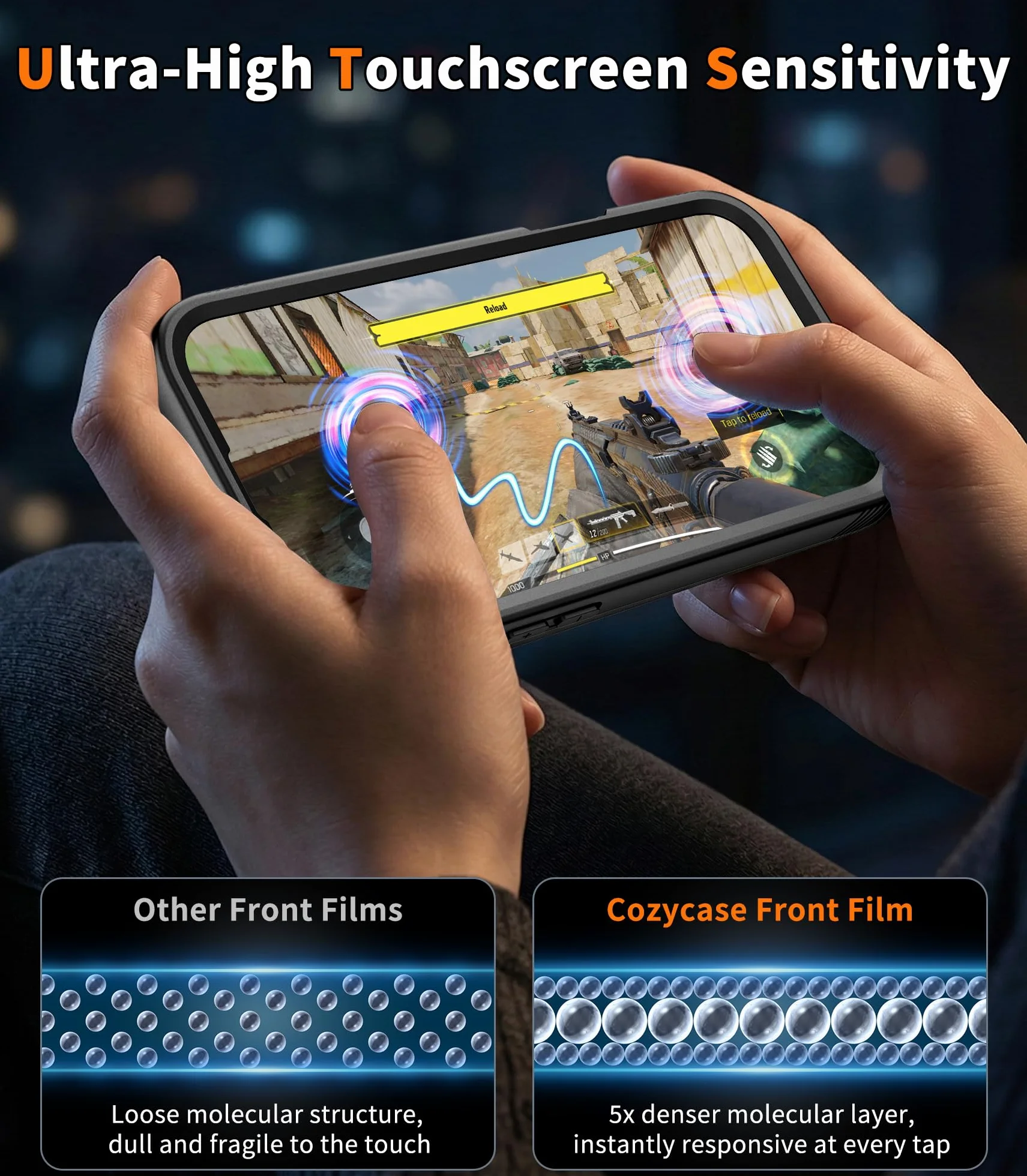 Cozycase Wojskowe Pancerne Etui do iPhone 11 Pro Wodoszczelne IP68 360 Case Z Pełna Ochroną Ekranu i Aparatu Smycz Obudowa Full Dwustronne 11Pro Waterproof Cover Czarny