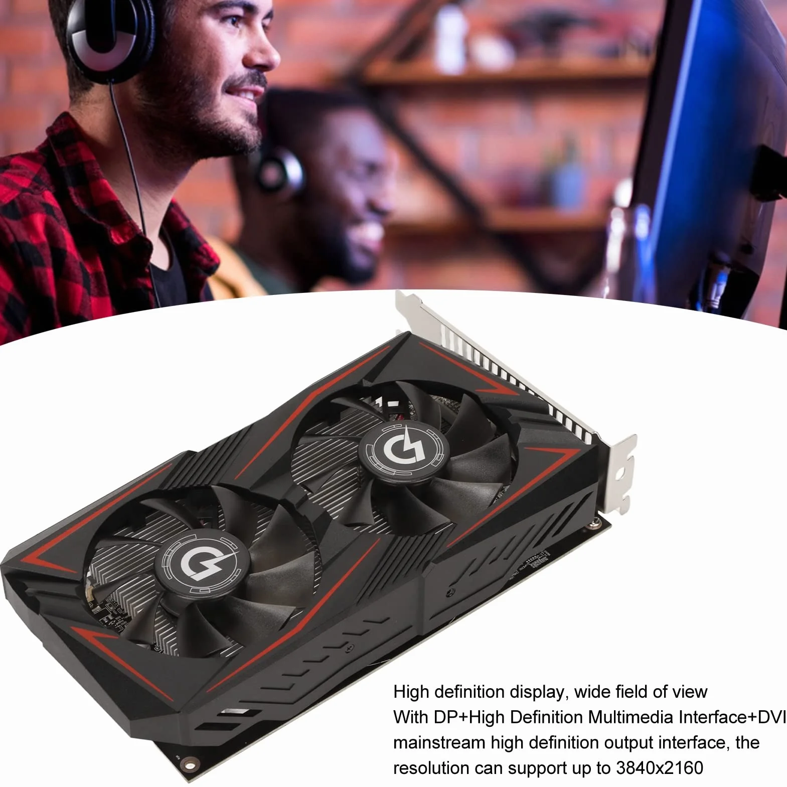 Karta Graficzna RX550 4G GDDR5, Obsługa 128 Bitów DP DVI HDMI PCI Express 2.0, Podwójne Wentylatory Chłodzące GPU PC do Gier Wideo Karty Graficzne do Komputera