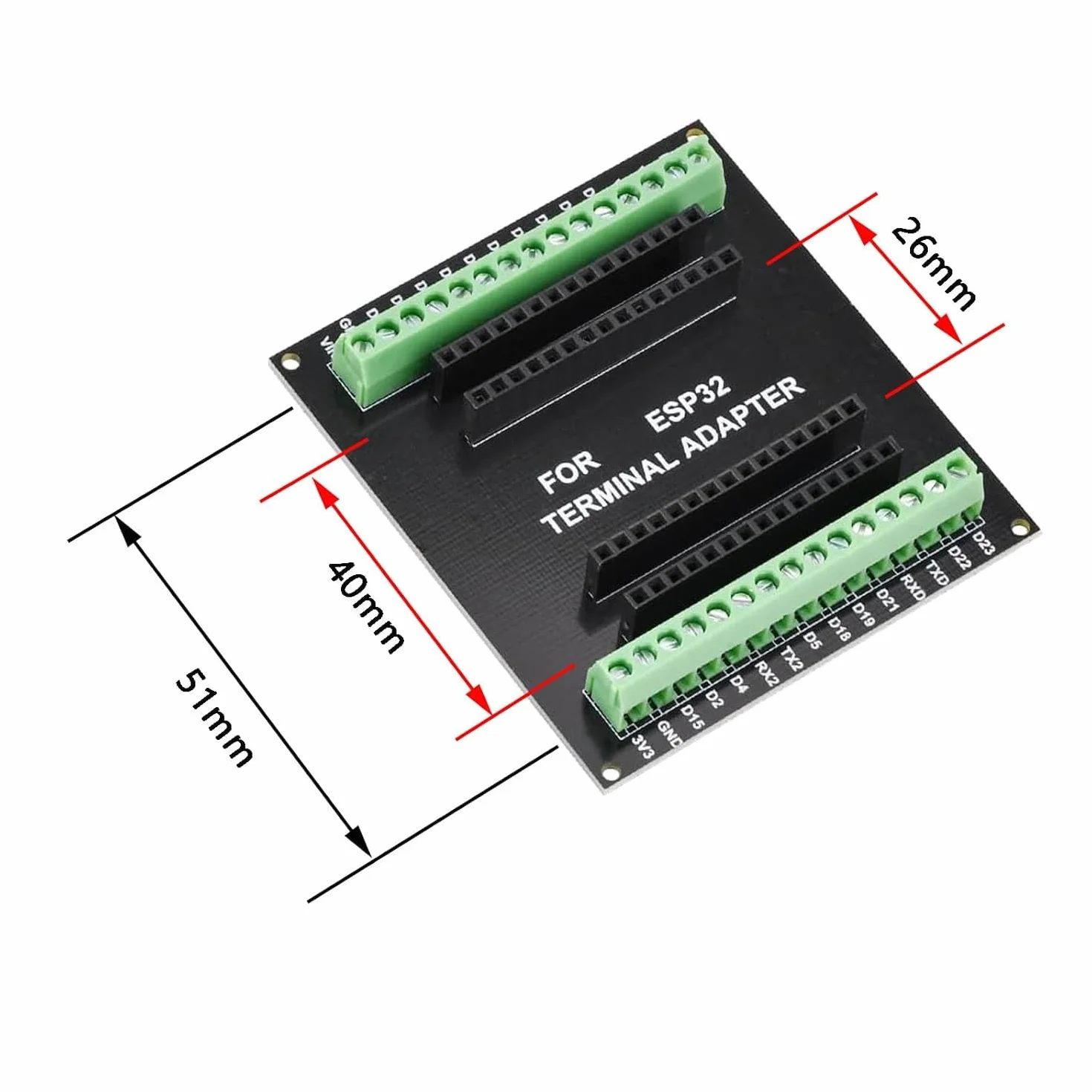 3 szt. ESP32 Breakout Board do 30PIN, ESP32 deska rozwojowa 2,4 GHz Dual Core WLAN WiFi + Bluetooth 2 w 1 mikrokontroler ESP-WROOM-32 chip do Arduino (3)