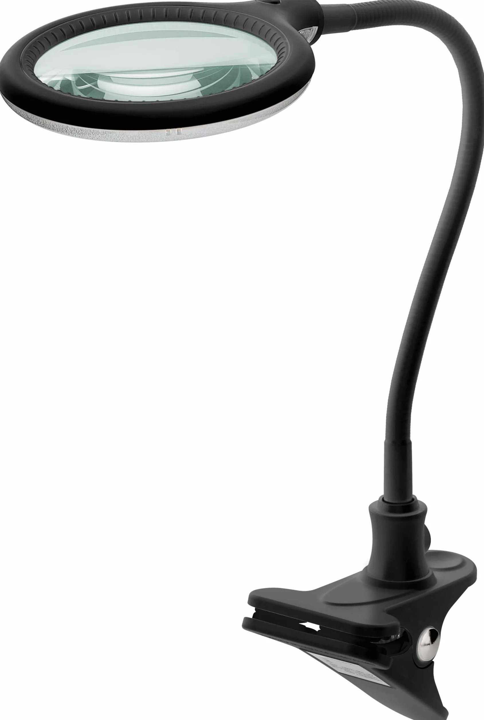 Goobay 65577 LED lampa z lupą z zaciskiem/lupą z tworzywa sztucznego/pobór mocy 6 W, temperatura barwowa 6200 K/strumień świetlny 480 lm/napięcie robocze 230 V (AC) / czarna