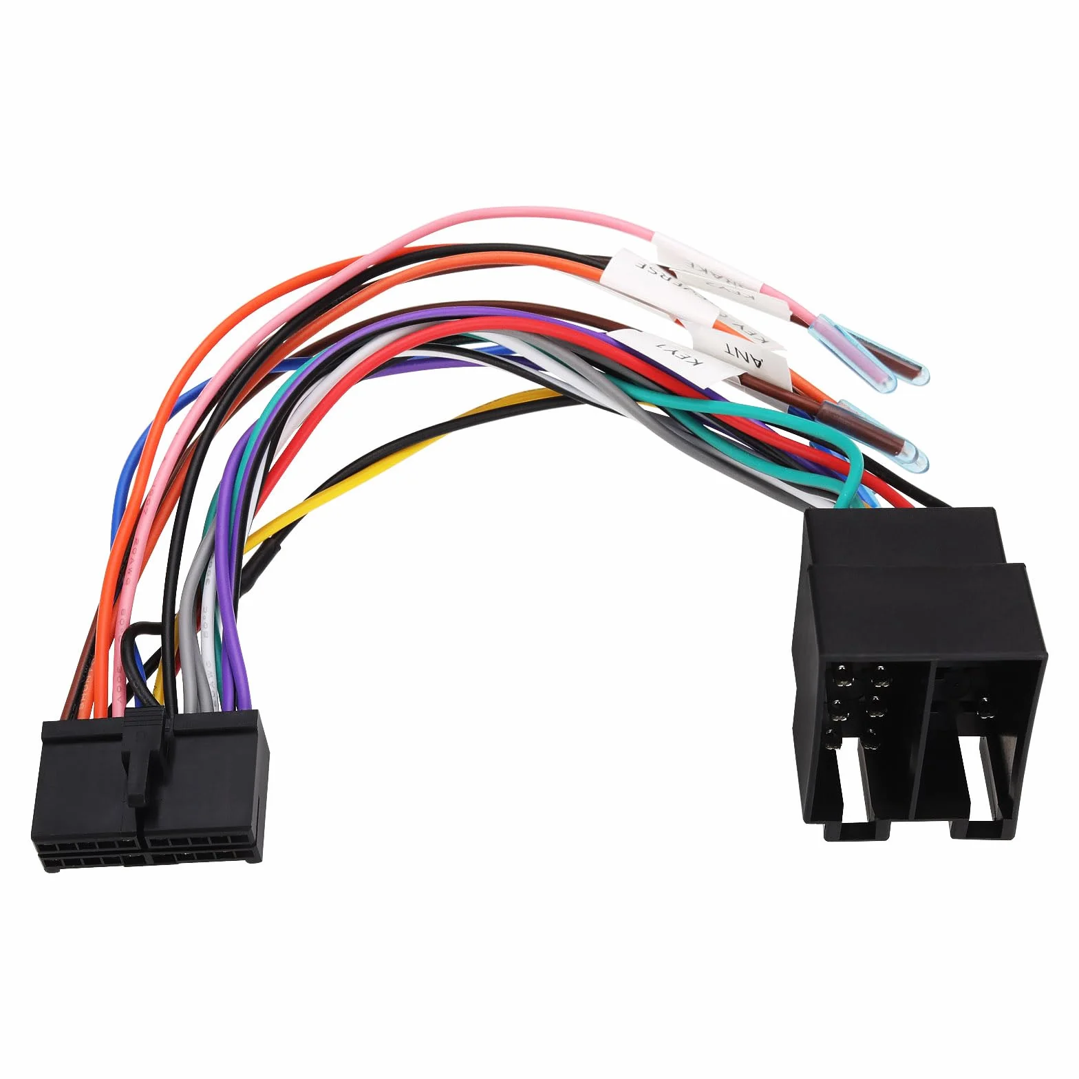 Adapter wiązki przewodów 20-pinowy do ISO 20P ISO zamiennik adaptera samochodowego stereo kompatybilny z ekranem DIN, adaptery złącza wiązki przewodów radia samochodowego, 21,5 cm