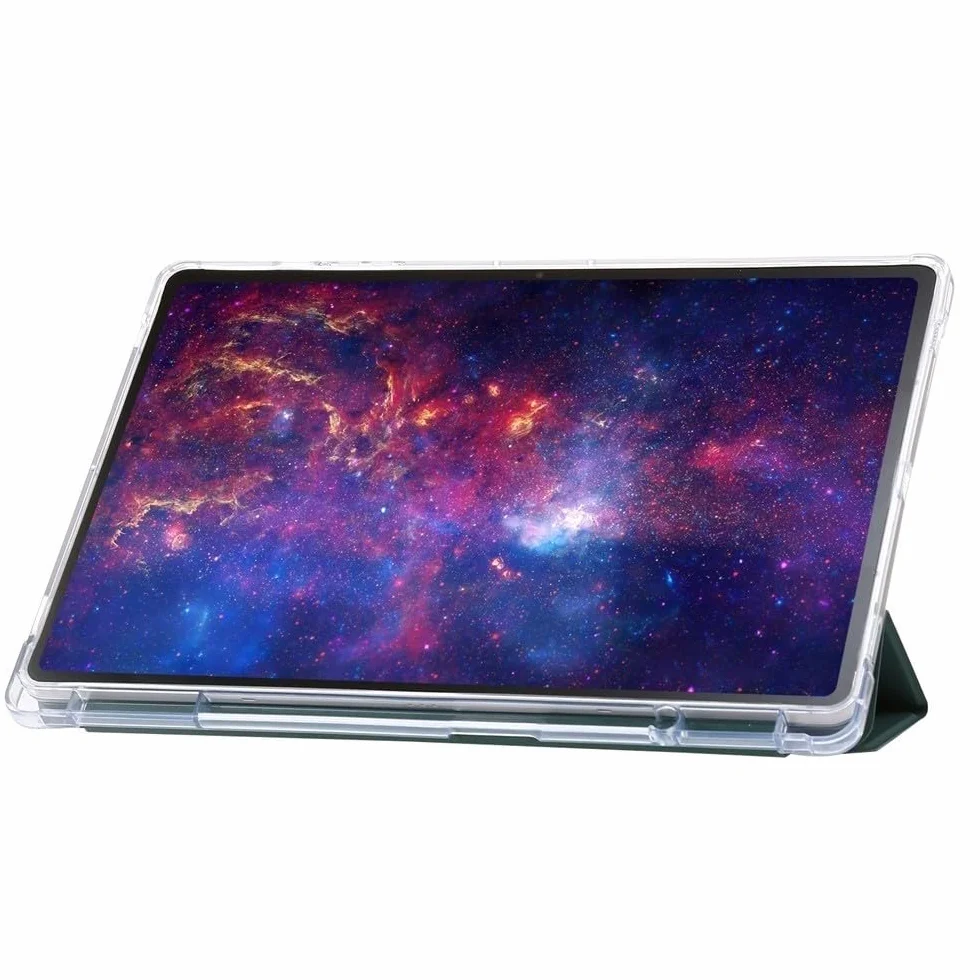 Generic etui kompatybilne z Samsung Tab S10 FE 10,9 SM-X520 (kolor: fioletowy taro) skóra przezroczysta silikonowa twarda obudowa z klapką