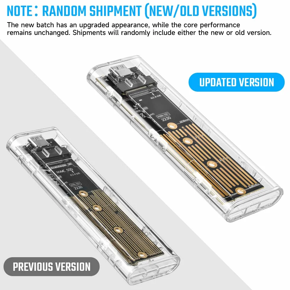 AXFEE Obudowa SSD M.2 nvme adapter m2 zewnętrzny dysk twardy, obudowa adaptera SSD m2 USB 3.1 USB-C dysk twardy do M.2 PCIe NVME M-Key 2230/2242/2260/2280