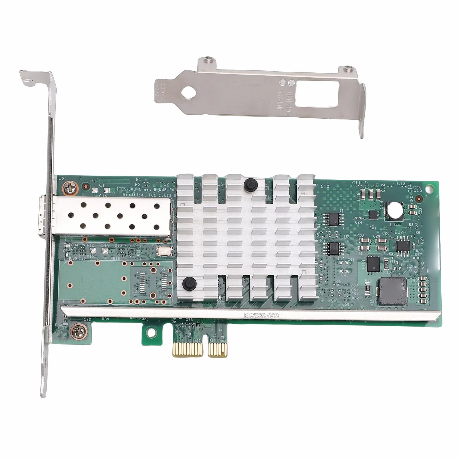 VBESTLIFE Karta Sieciowa 10G PCIE X1 z Portem SFP+, obsługą Adaptera Sieci światłowodowej Ethernet Chip 82599EN
