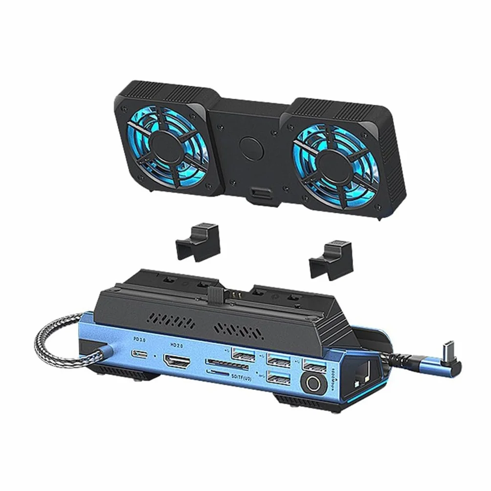 Czytnik kart stacji dokującej 10 Gb/s do konsoli wieloportowy adapter z wentylatorem