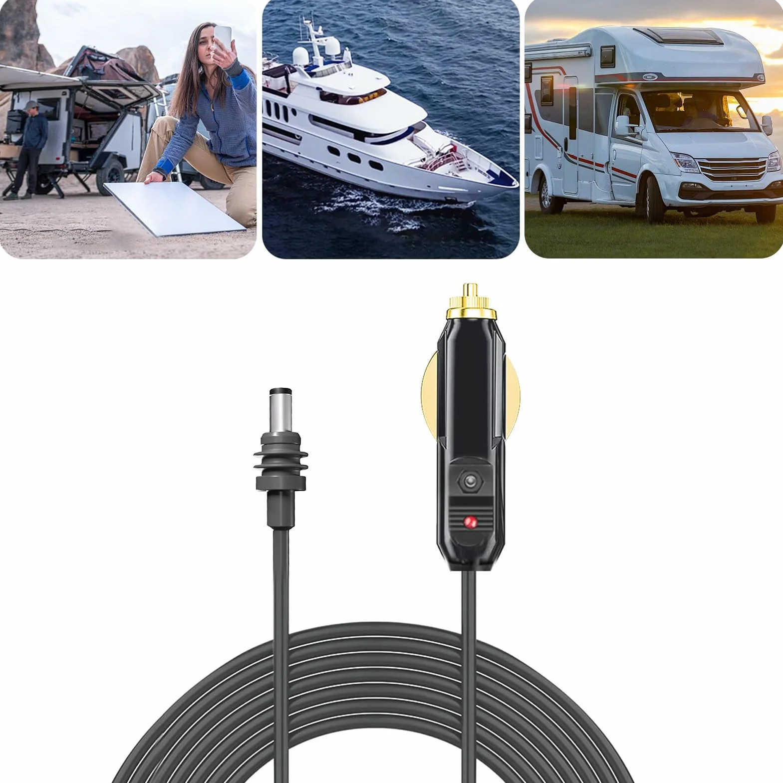 Kabel Zasilający Mini DC, Wodoodporny Samochodowy Kabel Zasilający DC 18AWG IP68 do Satelity, ładowarka Samochodowa DC Kabel Adaptera Automatycznego Zasilacza do (10M)