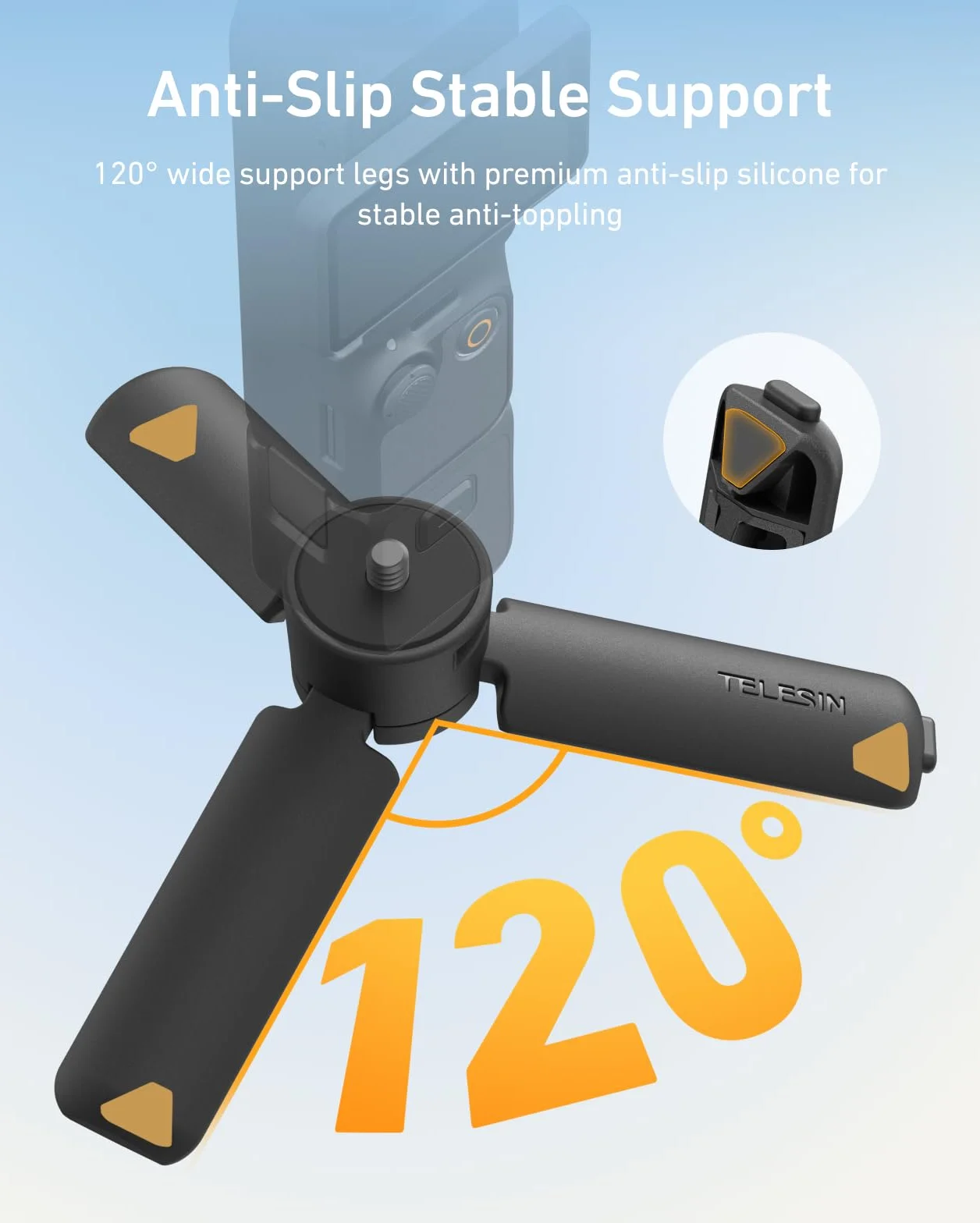 TELESIN Mini statyw i uchwyt 2 w 1 do DJI Osmo Pocket 3 & Action 6/5 Pro/4/3