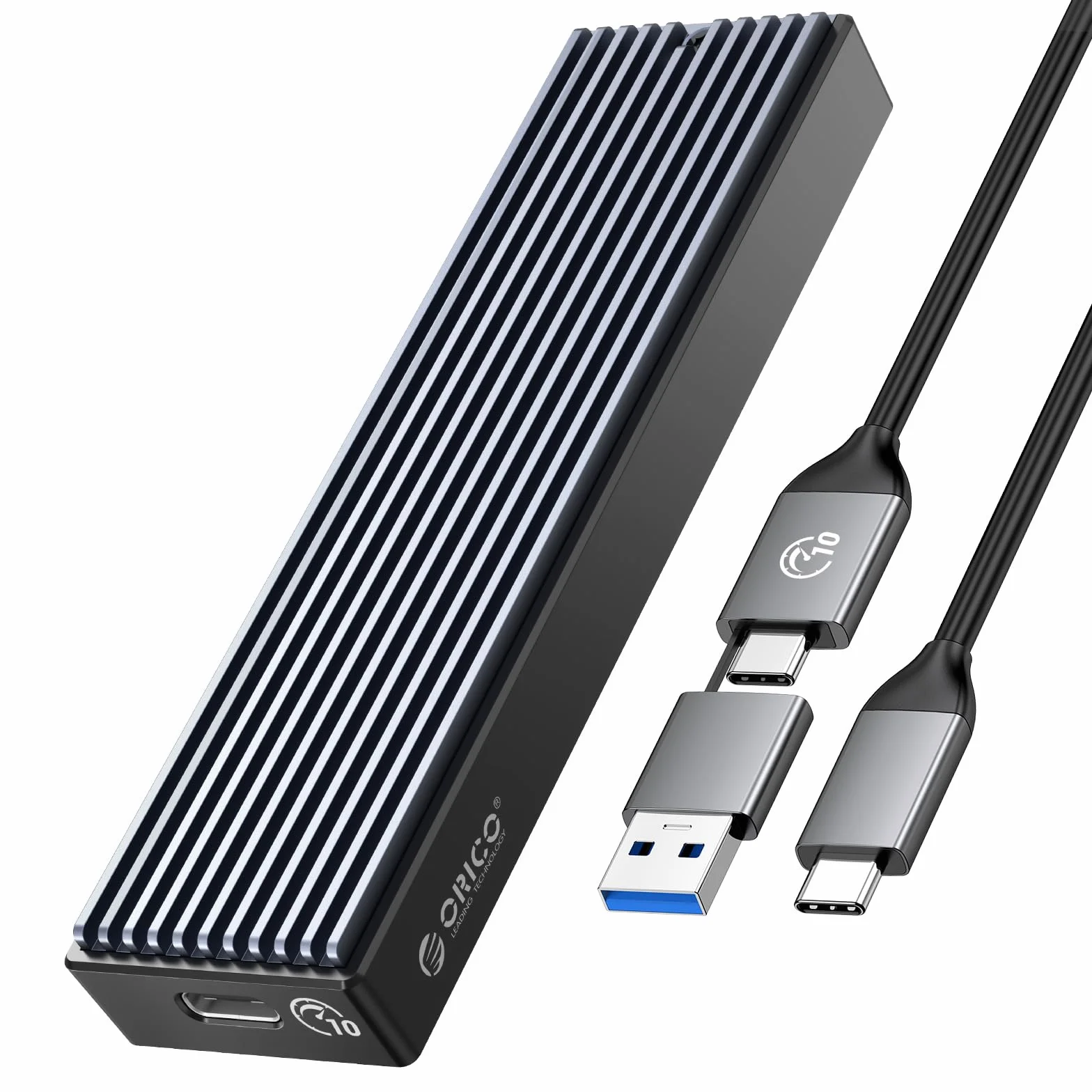 ORICO M.2 NVMe SSD obudowa USB-C adapter 10 Gbps USB3.2/ USB3.1 Gen2 do PCIe NVMe M-Key/M+B Key SSD, zewnętrzna obudowa M2 SSD rozmiar 2230/ 2242/ 2260/ 2280, obsługuje UASP-M2PV