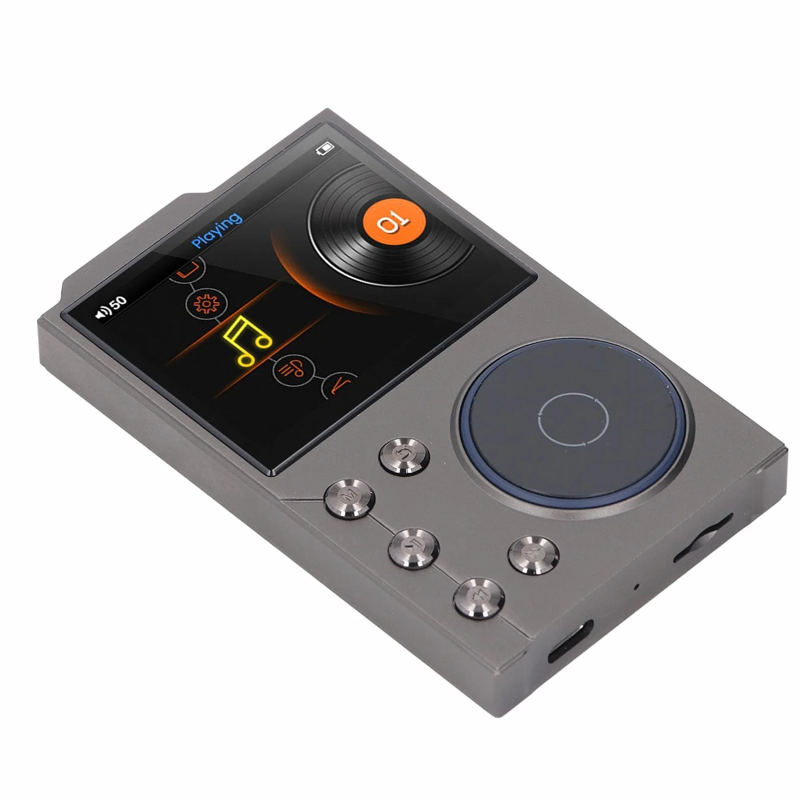 Ausla Odtwarzacz HiFi MP3, Cyfrowy Odtwarzacz Audio ze Stopu Cynku, 16 GB z możliwością Rozszerzenia do 256 GB, Ekran HD 2,4 Cala, Bluetooth 5.3, Wyjście Liniowe, do Słuchania w Samochodzie w Podróży
