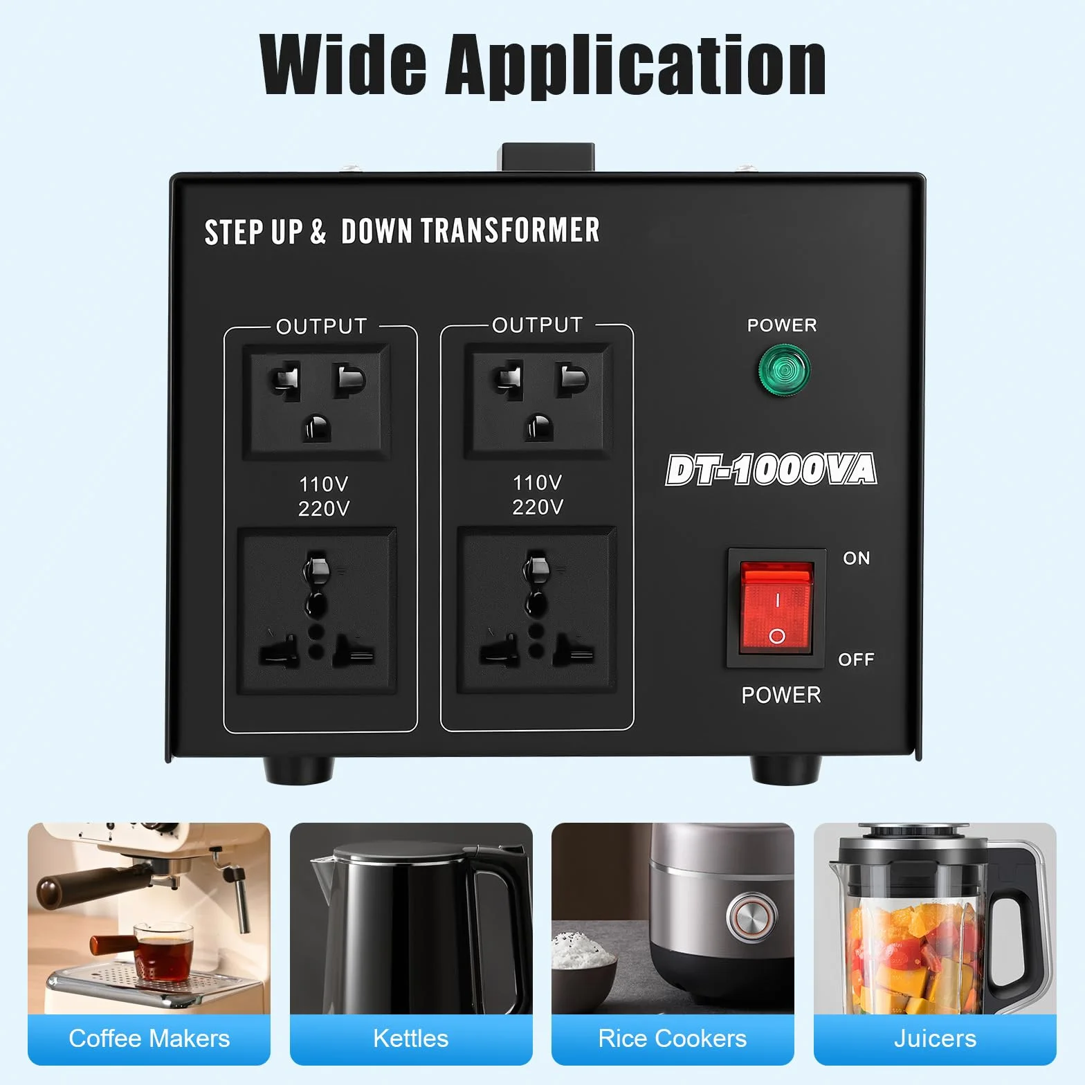 Przetwornica napięcia 800 W 1 kVA transformator 220 V na 110 V i 110 V na 220 V konwerter napięcia z zabezpieczeniem przed przeciążeniem