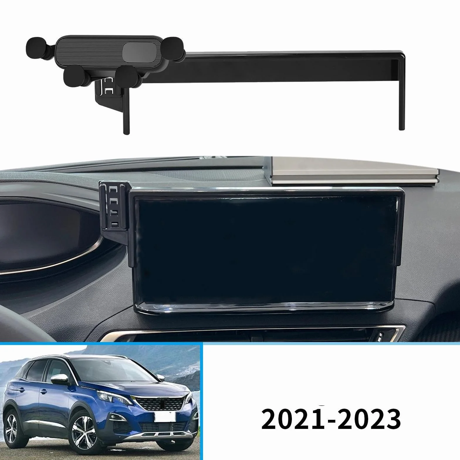 Uchwyt Samochodowy na Telefon dla Peugeot 3008 2021-2023, uchwyt samochodowy na telefon komórkowy, stojak na nawigację GPS (ładowanie)