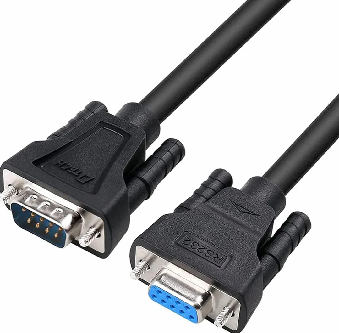 DTECH DB9 RS232 kabel szeregowy wtyczka kabel zerowy kabel modemowy pełny Handshake 7-przewodowy zwrotnica częstotliwości do komunikacji danych (3 m, czarny)