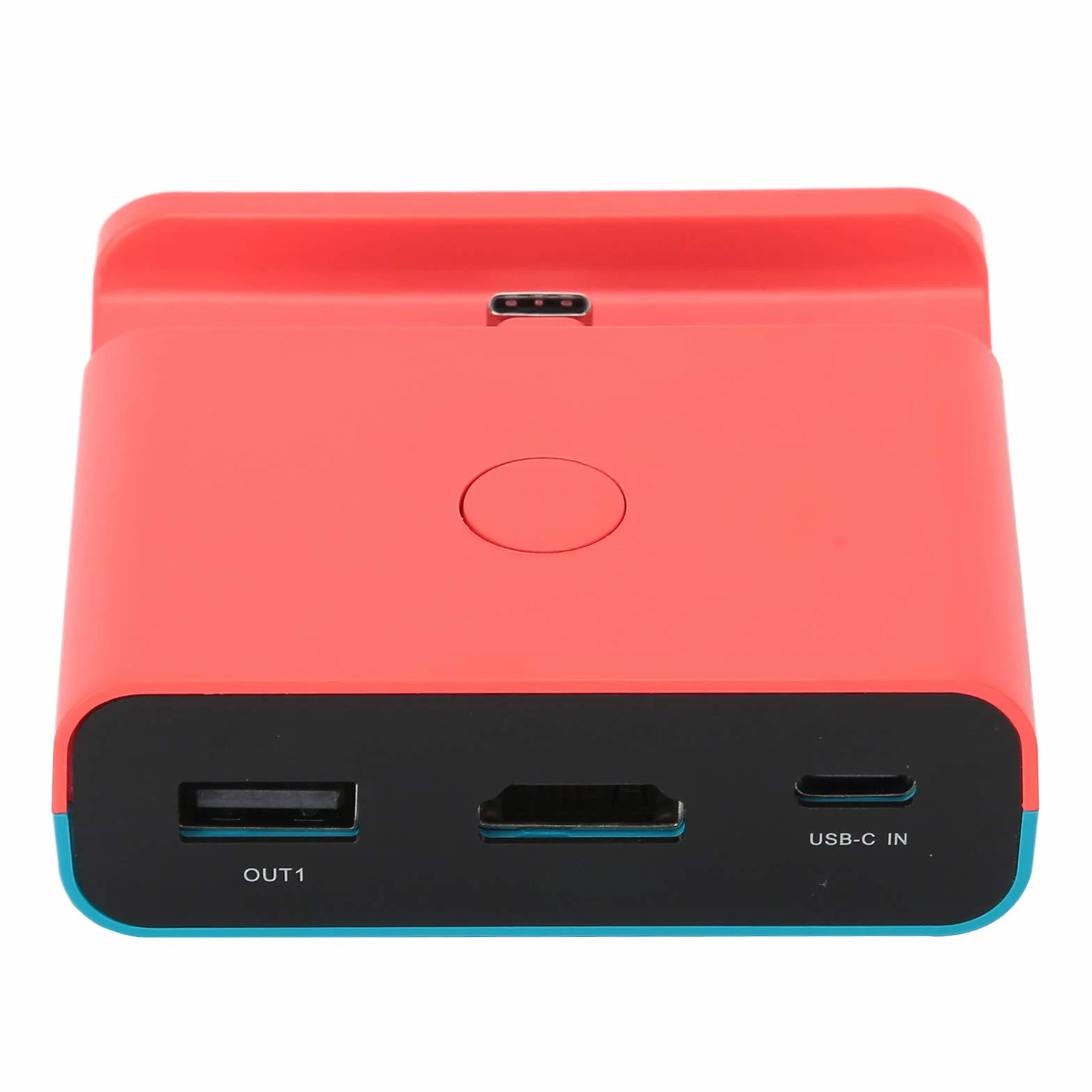 Adapter konwertera wideo HDMI - przenośna mini stacja ładująca do Switch/Lite Game Machine, stojak do ładowania maszyny do gier (czerwony niebieski)