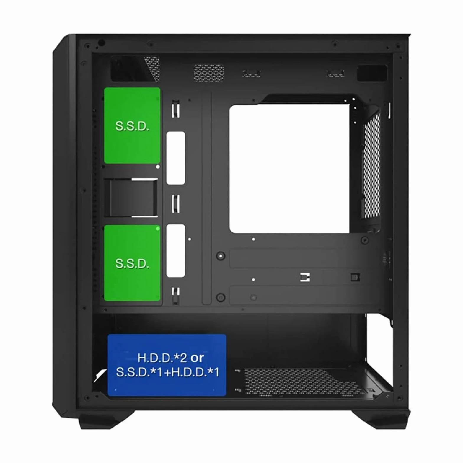Obudowa komputera stacjonarnego, Boki ze szkła hartowanego, 5 wentylatorów, Listwa świetlna RGB, Obsługuje ITX/M-ATX, Obsługuje chłodzenie wodne (Size : Style 1)