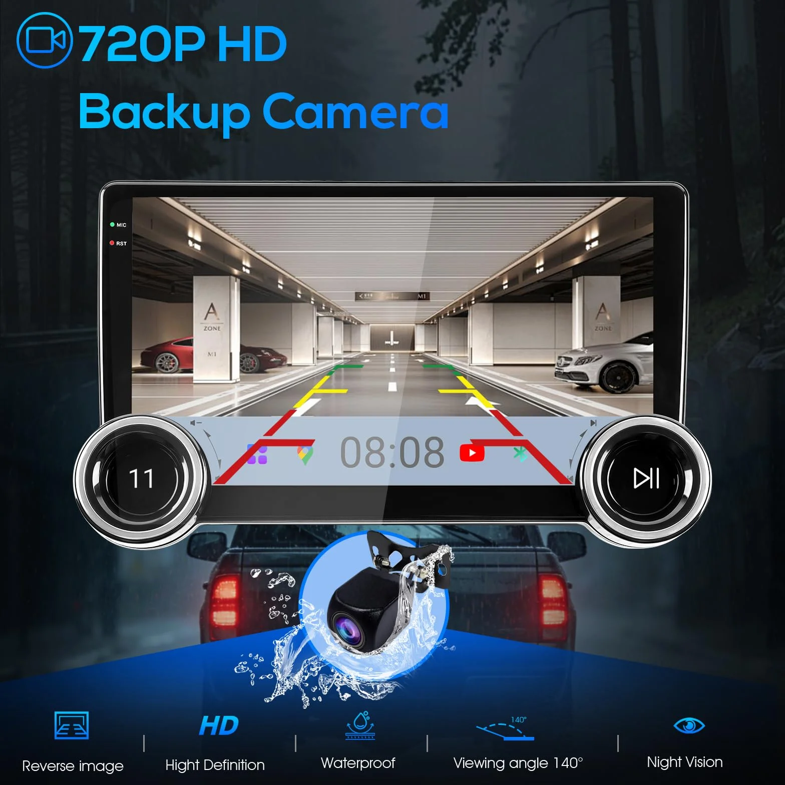 Haudio 10,1-calowe radio samochodowe Android 13 z bezprzewodowym CarPlay i Android Auto, stereo Bluetooth 2 DIN z tylną kamerą, OTA i APK, Mirror Link, asystent głosowy, AM/RDS/FM do wszystkich