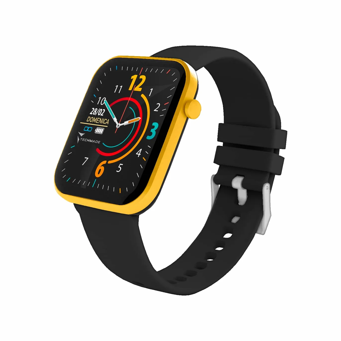 HAVA Smartwatch Techmade Czarny/Złoty Zegarek Fitness Mężczyźni Kobiety Pełny Dotykowy Krokomierz, Kalorie, Stoper, Monitora snu, Konfigurowalne tło, Kontrola muzyczna, Sport