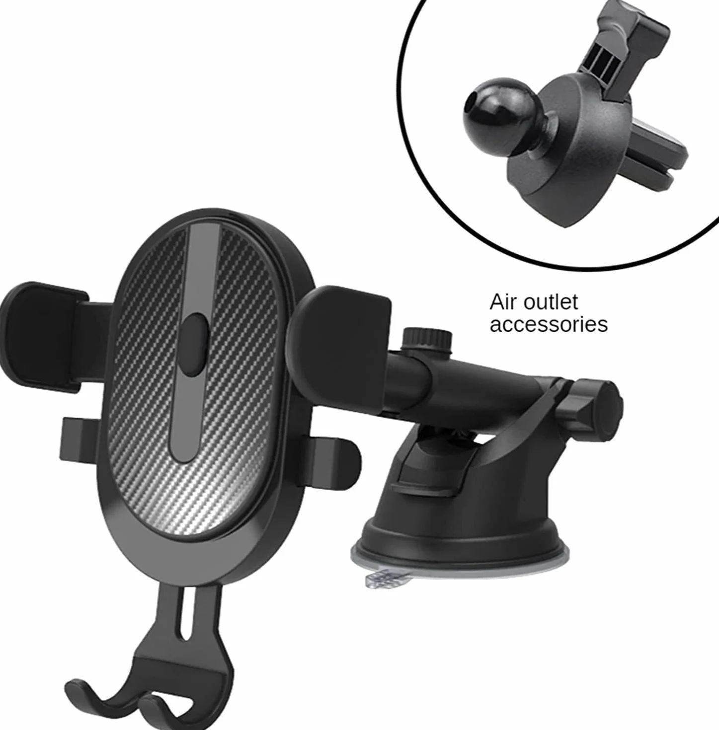 Uchwyt Telefon Uchwyt samochodowy na telefon Deska rozdzielcza Przednia szyba Odpowietrznik Długie ramię Silne ssanie Telefon komórkowy pasuje do wszystkich telefonów Do Samochodu(Black suction cup)